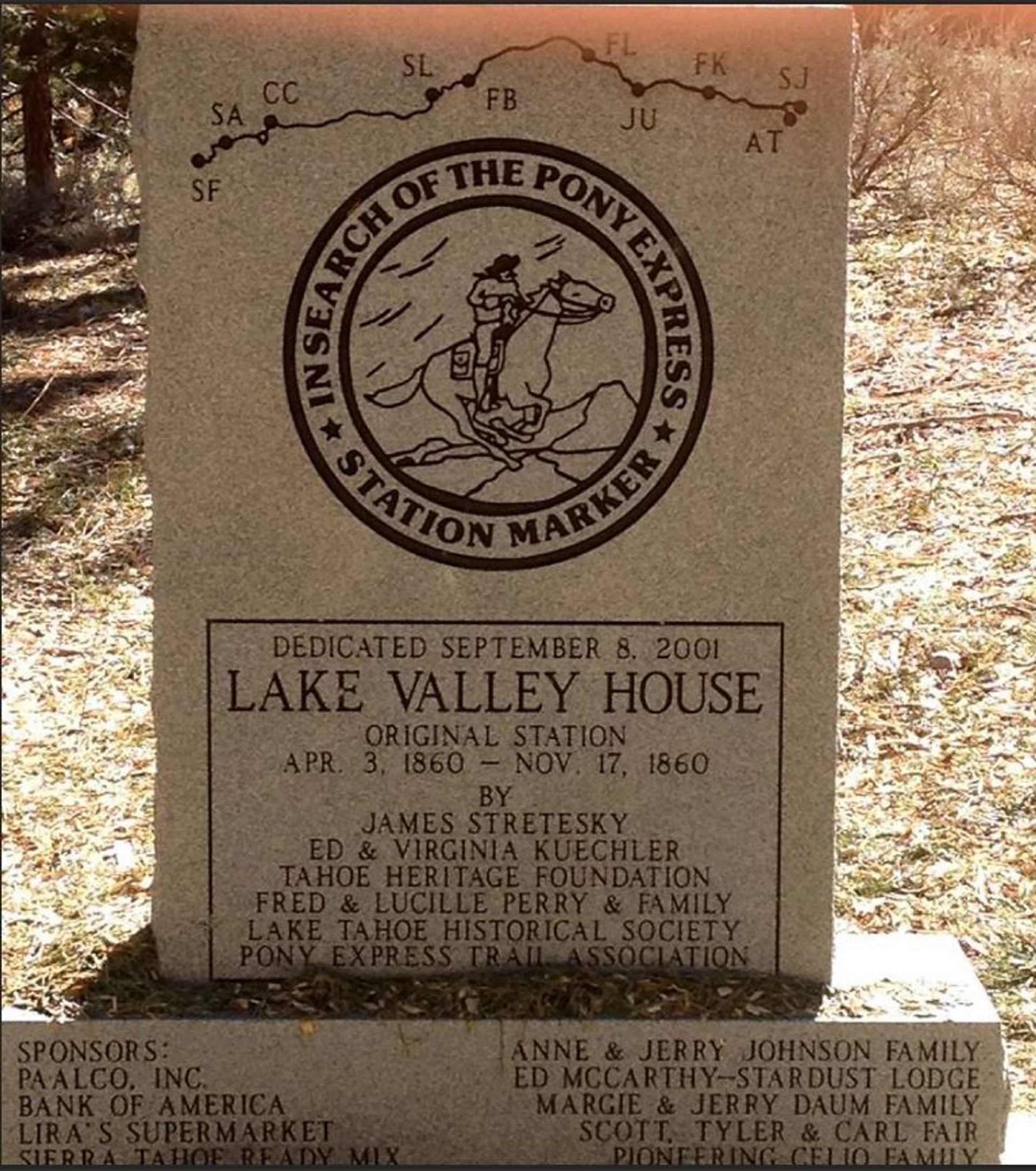 Hawley Grade Pony Express marker.