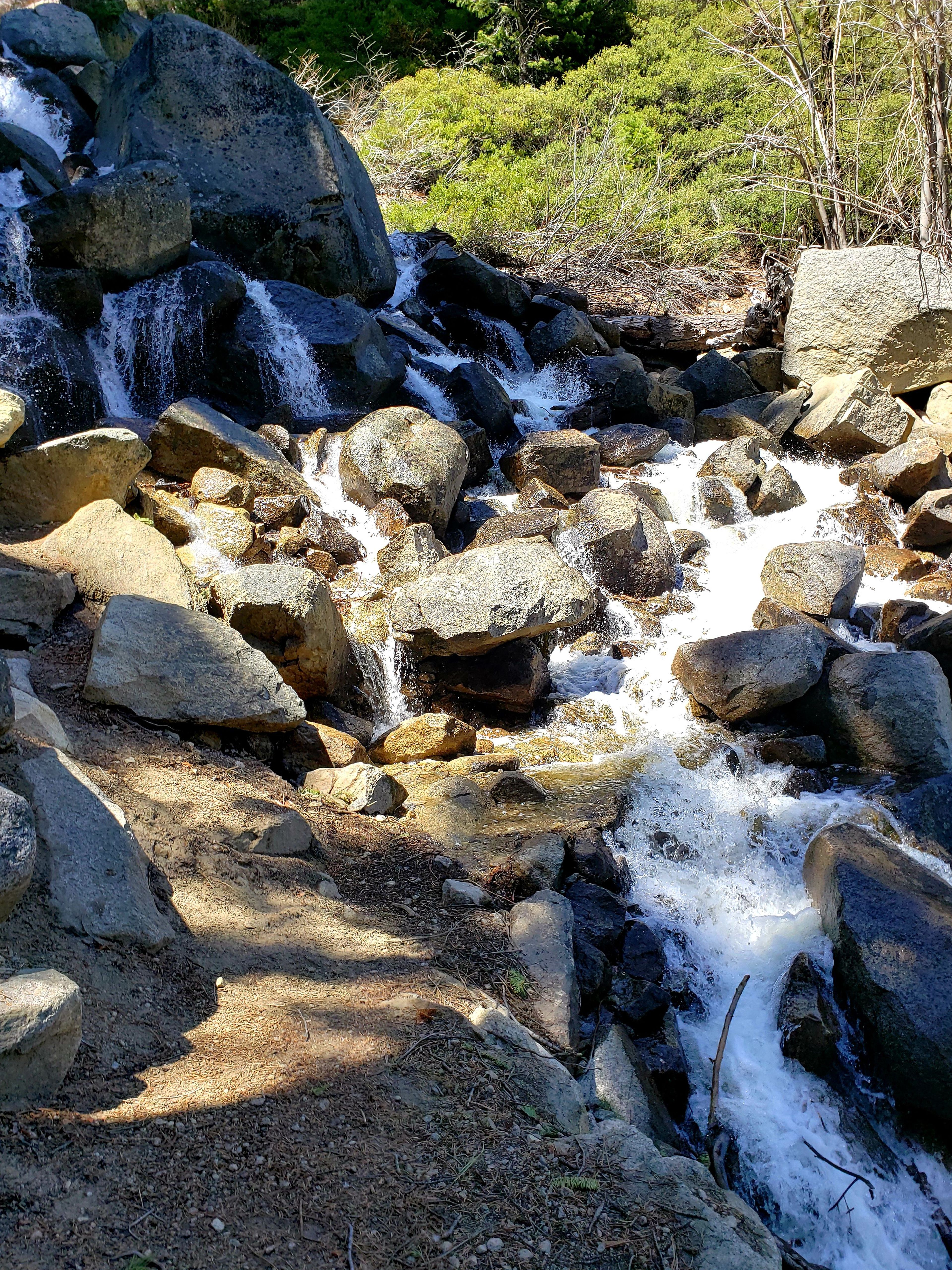 Waterfall midway on Hawley Grade Rd. Photo by Kris Jennings.