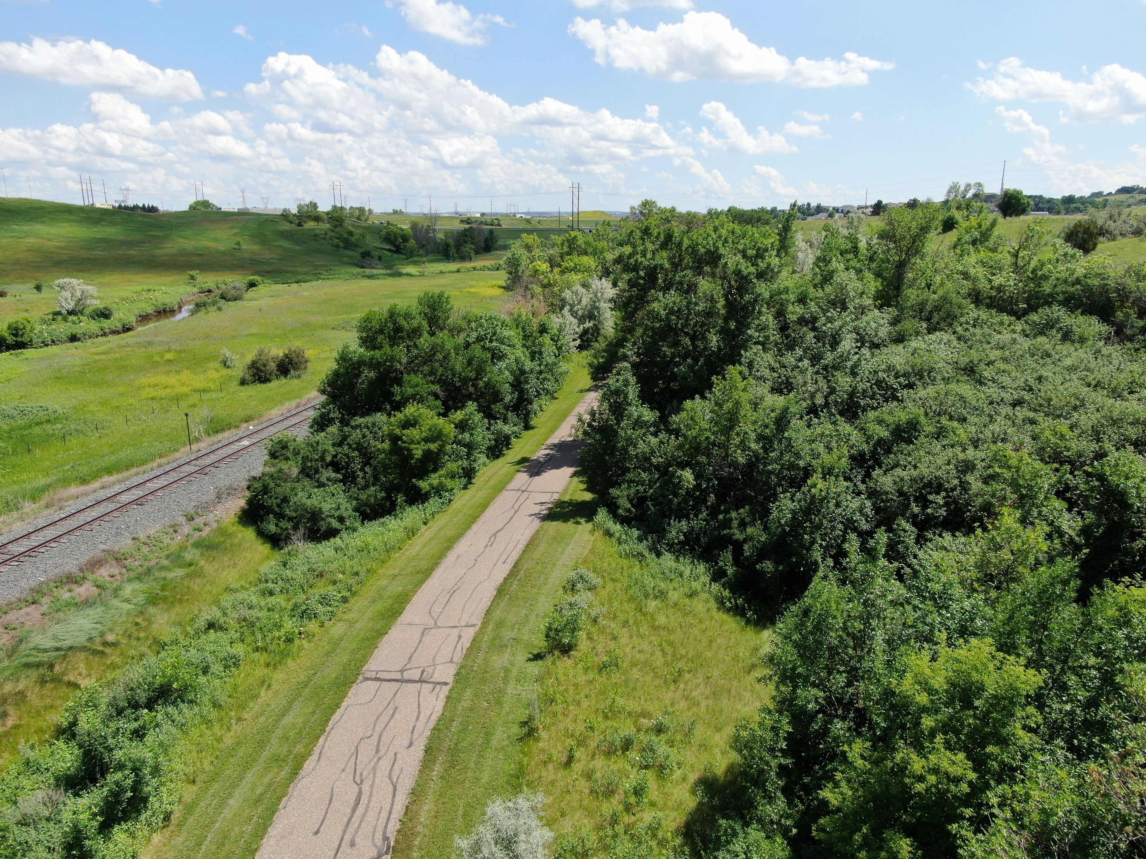 Scenery along the Hay Creek Trail. Photo by Bismarck Parks and Rec.