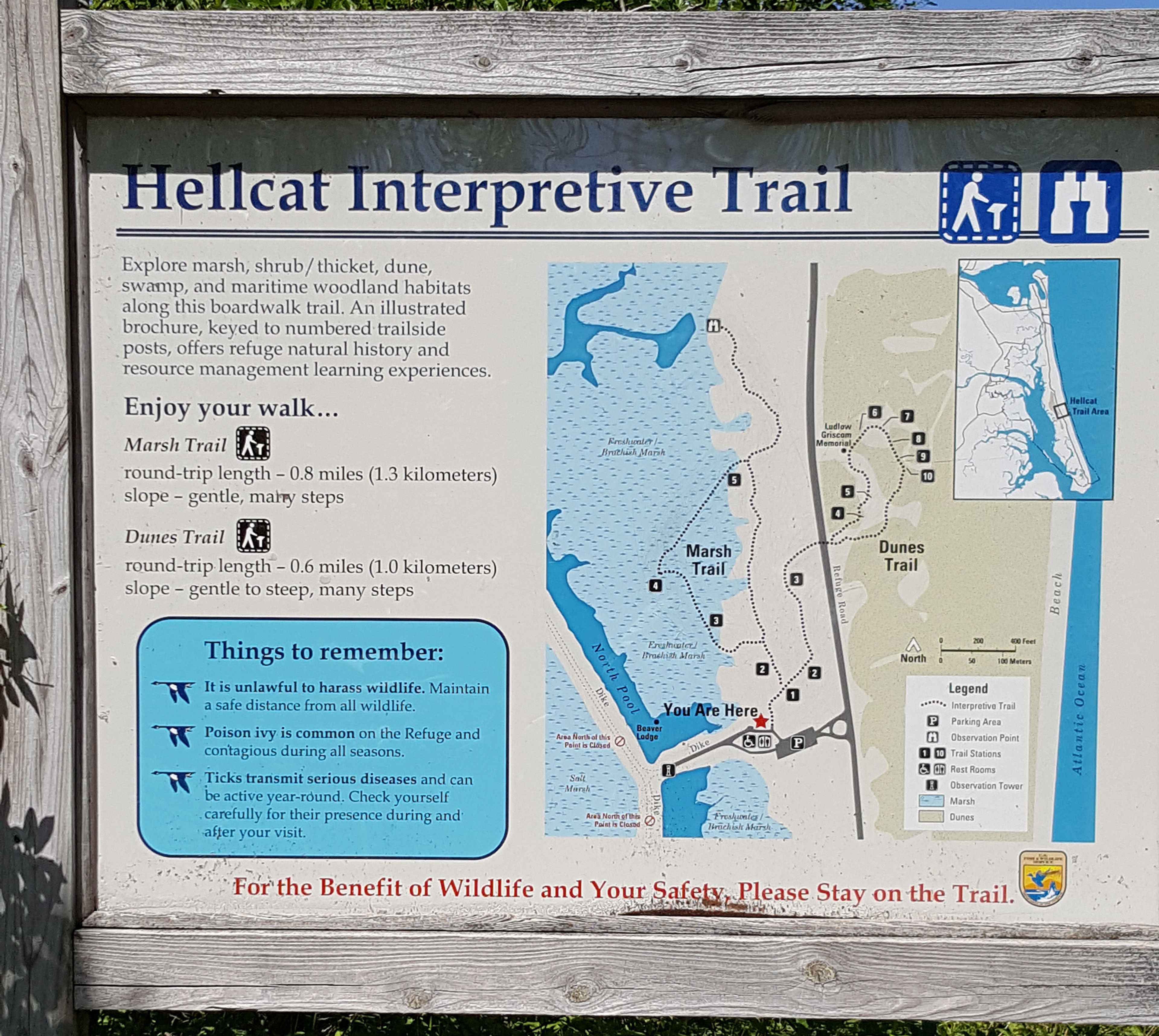 The main trail sign. Photo by Andy Griffith.