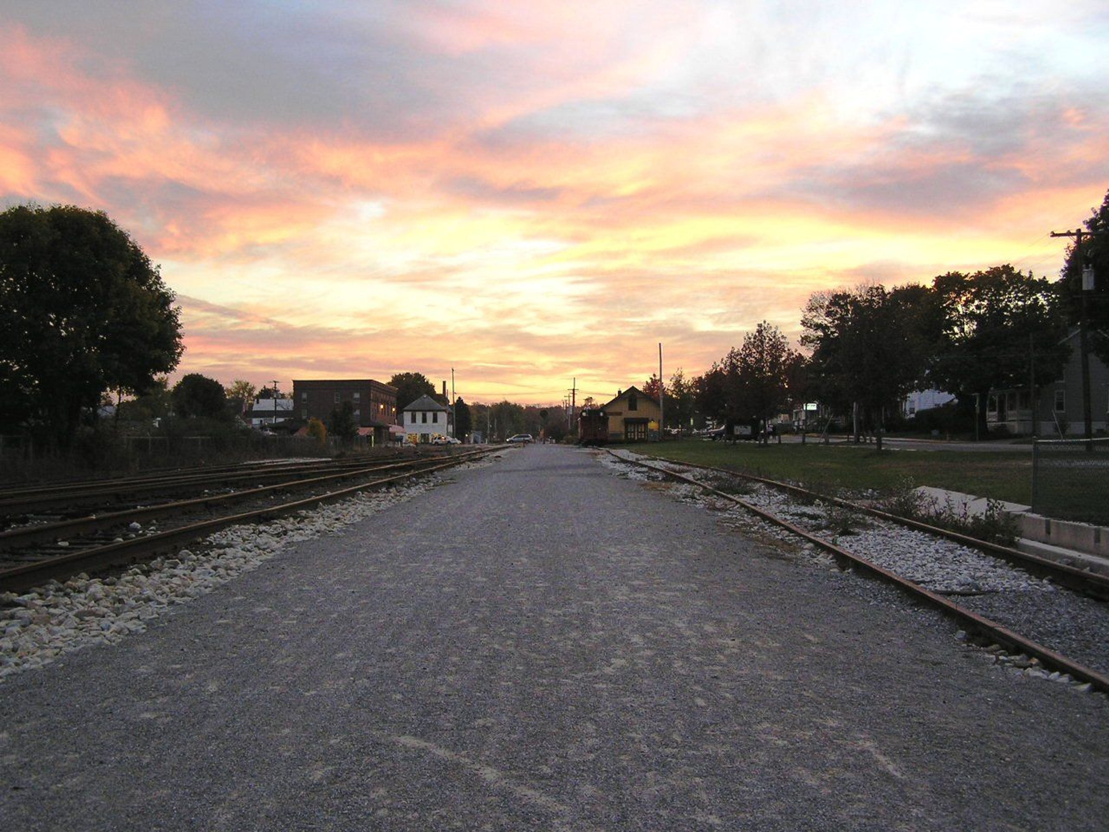 Sunset over New Freedom on the Heritage Rail Trail. Photo by Carl R. Knoch.