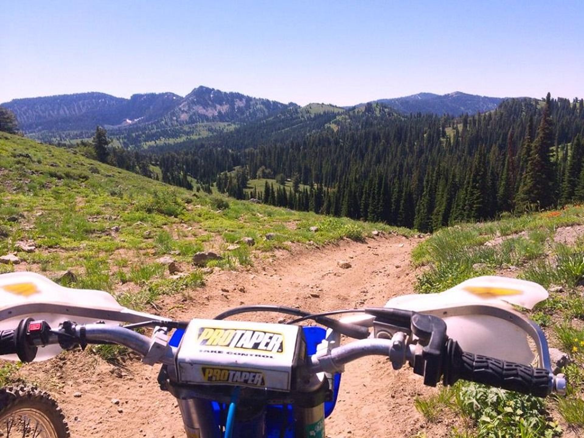 Dirt biking the Highline!. Photo by Trevor Broughton.