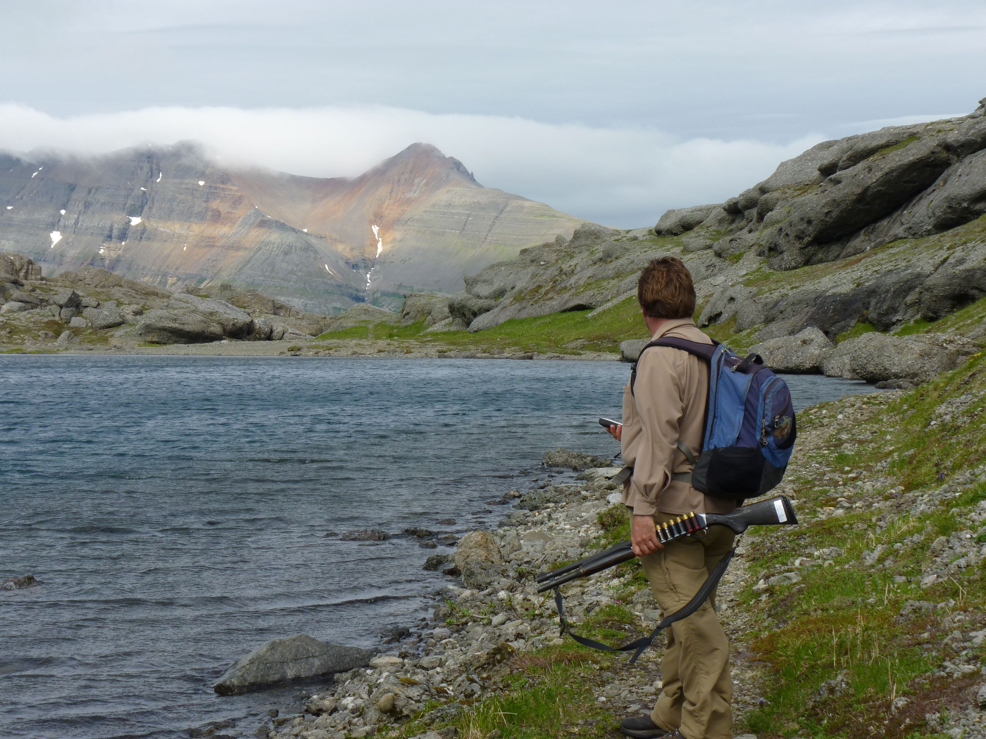 Archaeologist Tom Prang at Summit Lake.