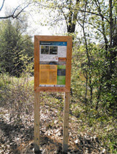 Example of one of the water trail signs