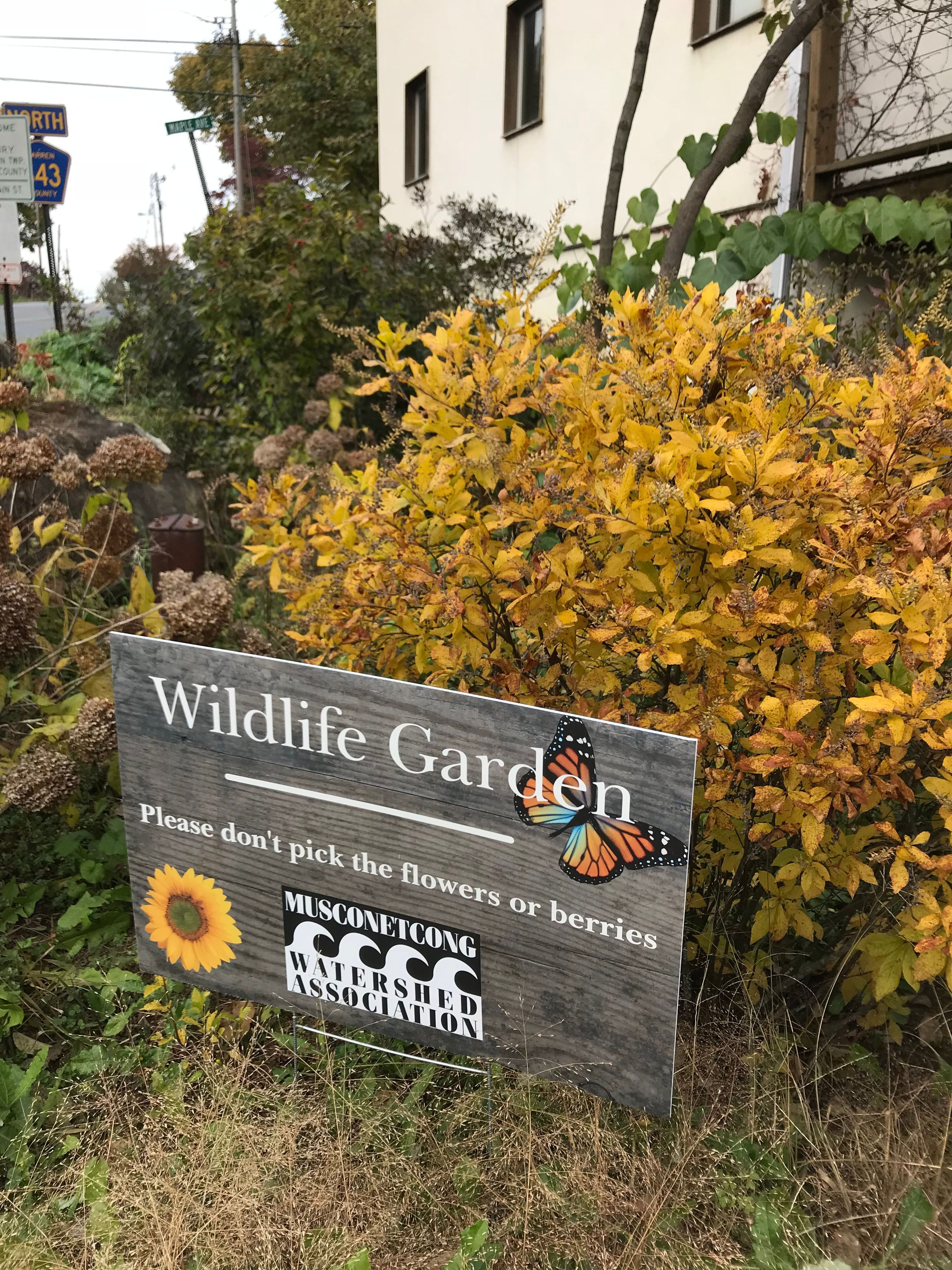 Photo of Native Plant Garden Sign at MWA's River Resource Center