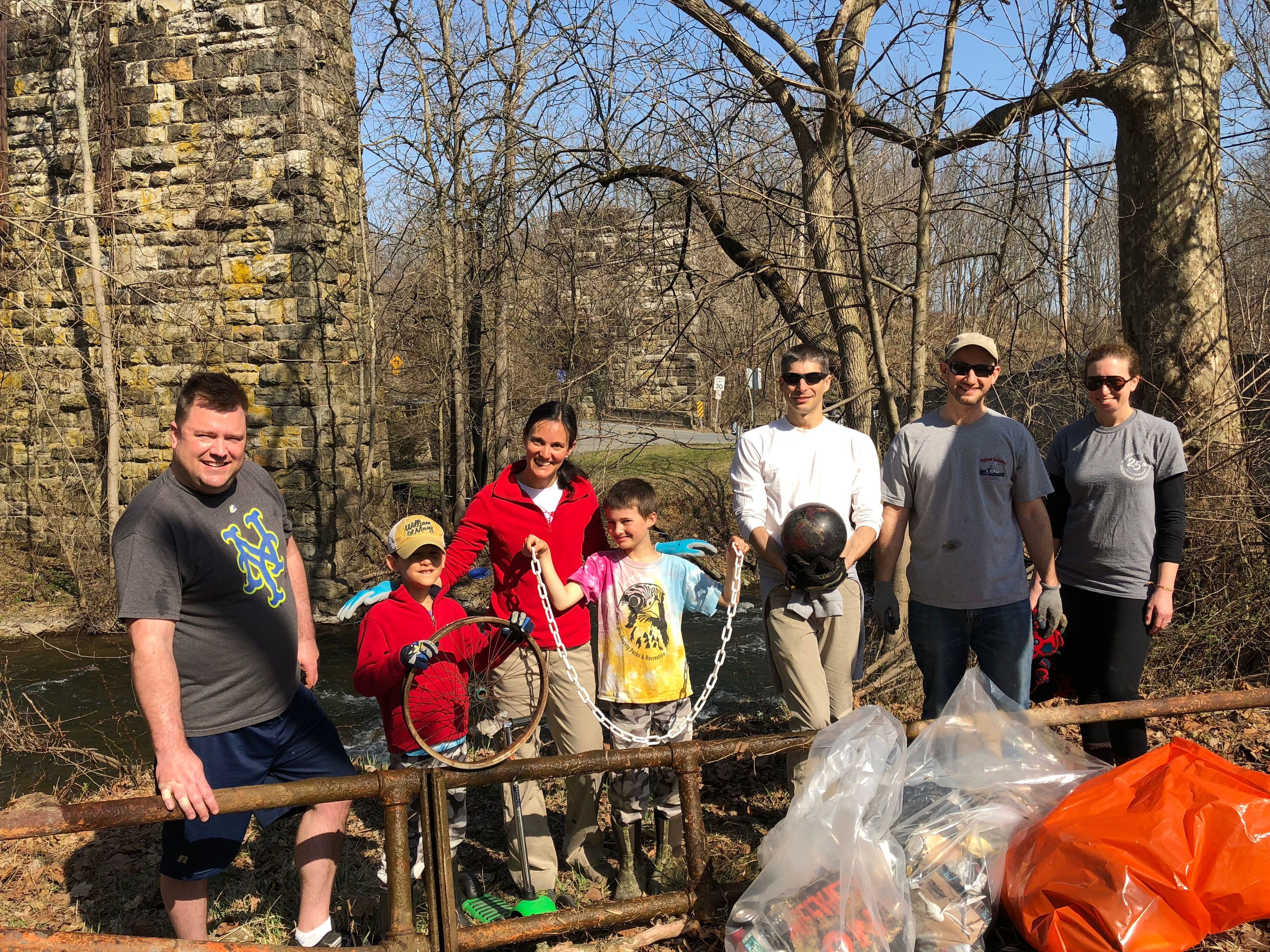 MWA River Cleanup along the river in Changewater