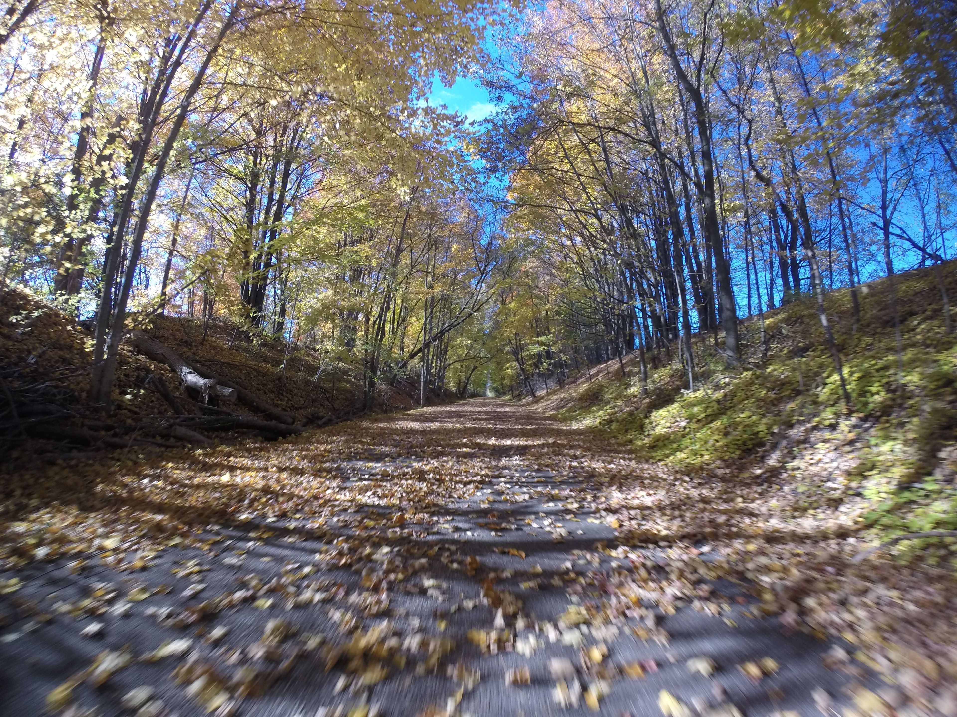 Colorful Autumn Day on the Trail. Photo by Jim Allan.