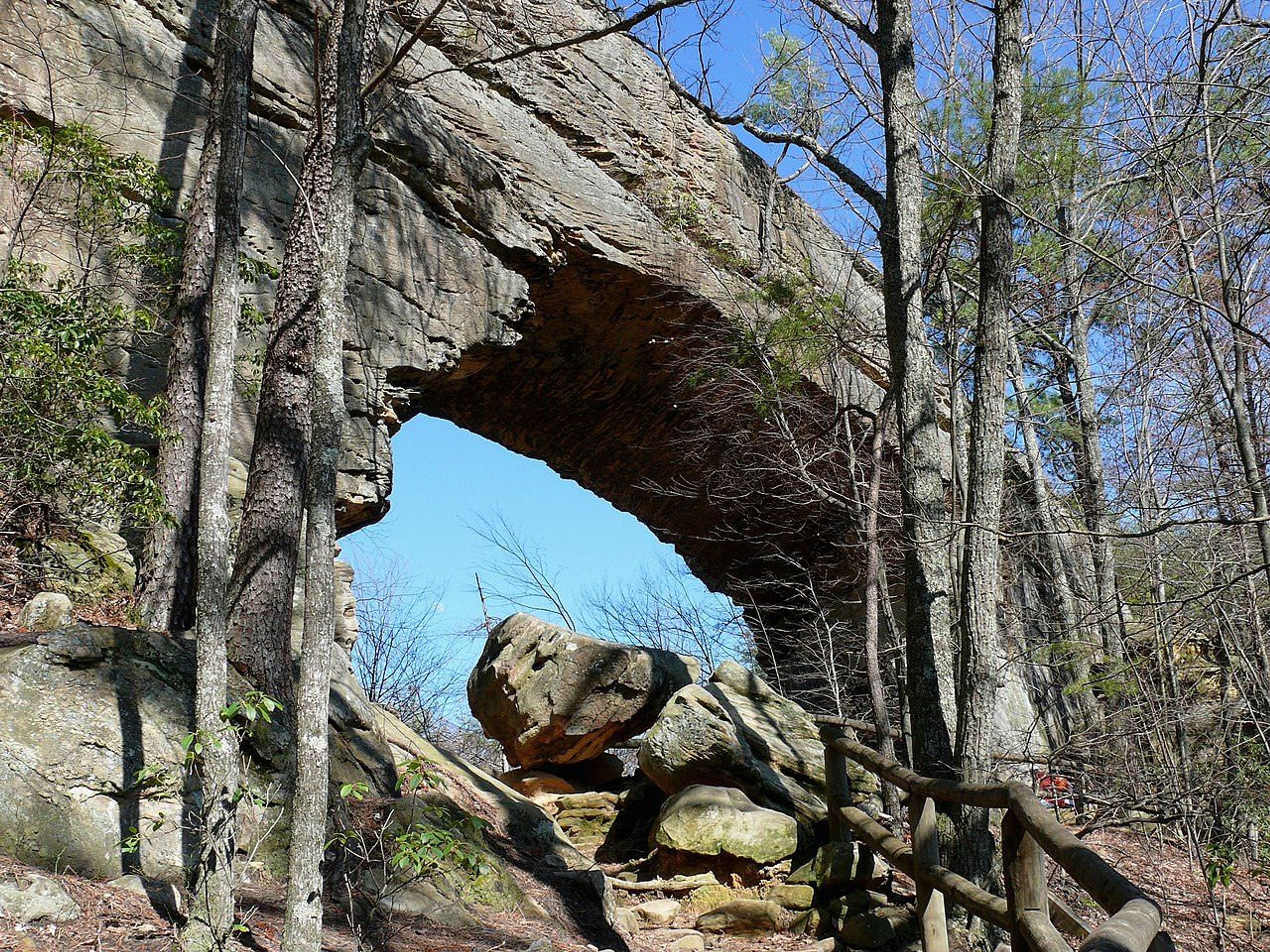 Looking up from beneath the bridge. Photo by Ken Thomas/wiki.