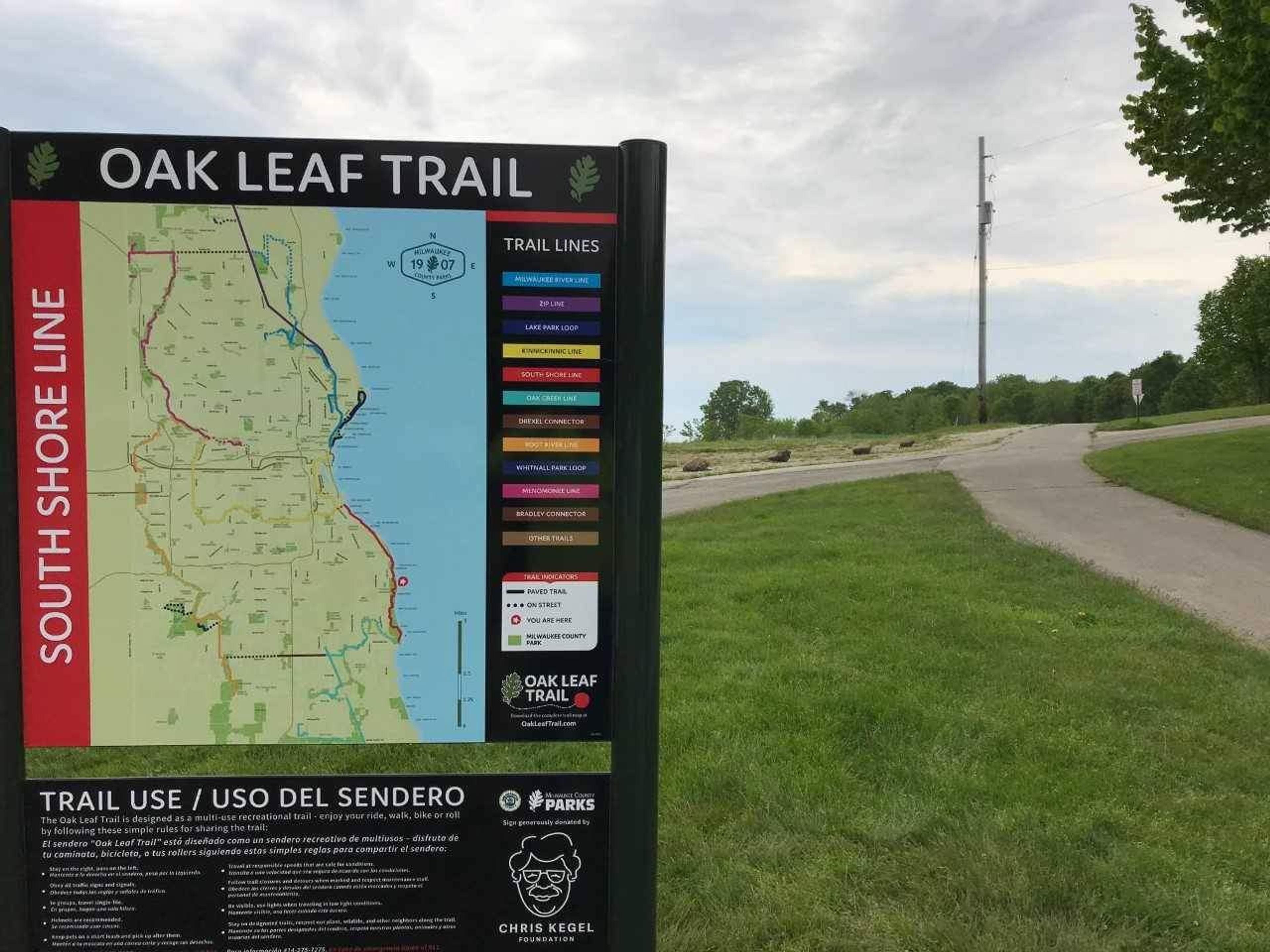 South Shore Line trail map. Photo by Milwaukee Co. Parks.