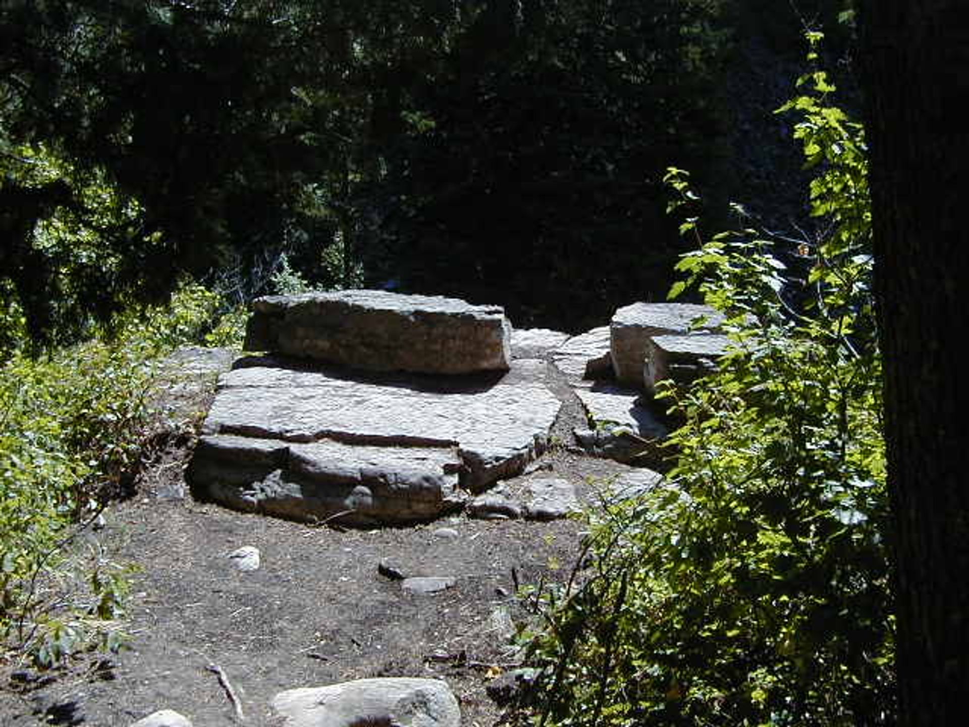 Inspiration Rock. Some believe that it brings you inspiration if you look down at the creek. Photo by USDA Forest Service Staff.