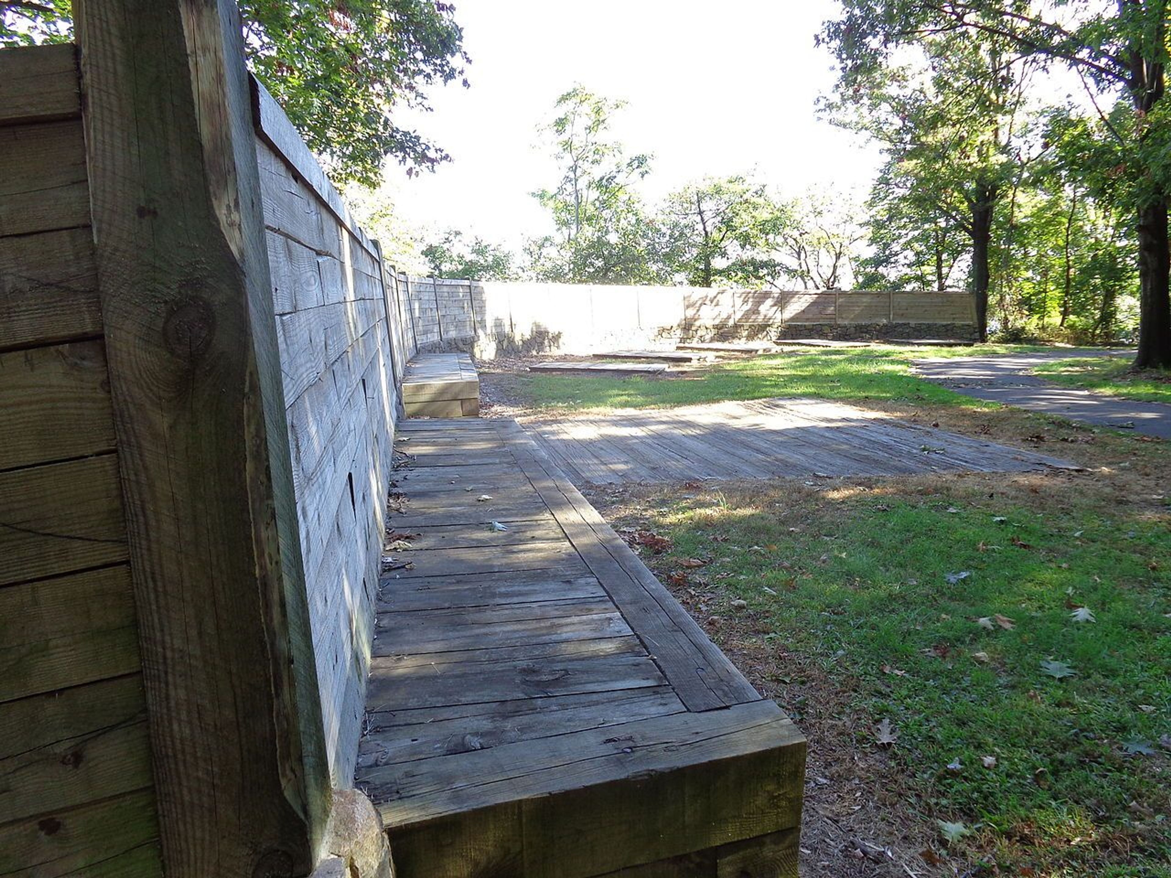 Reconstruction of the Revolutionary War encampment from which George Washinggton ordered the retreat across New Jersey after the. Photo by Hudconja.