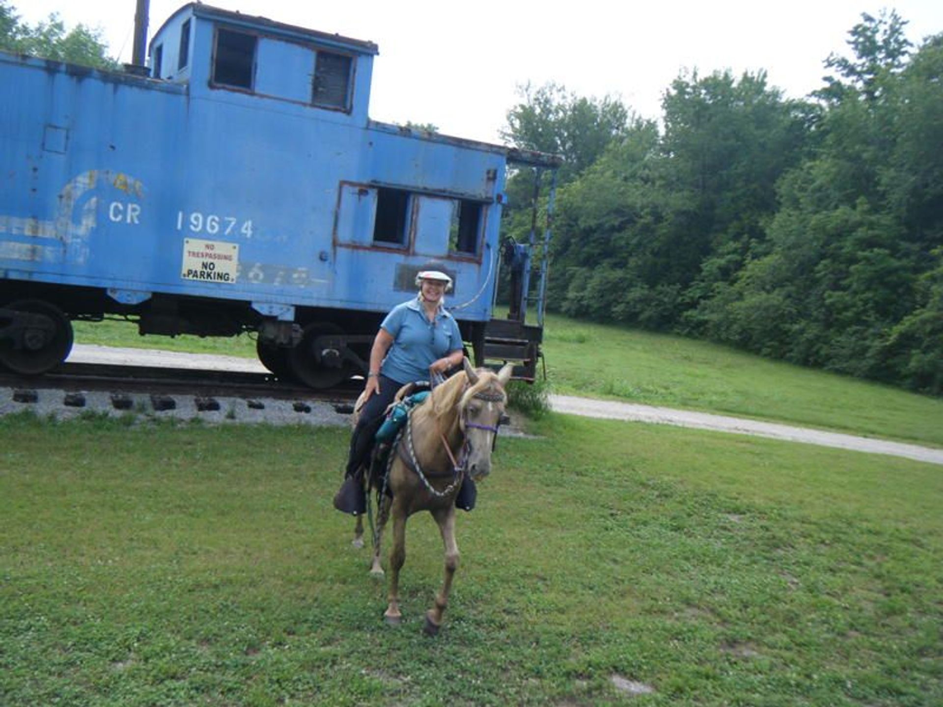 Rider and rail car. Photo by Kari Kirby.