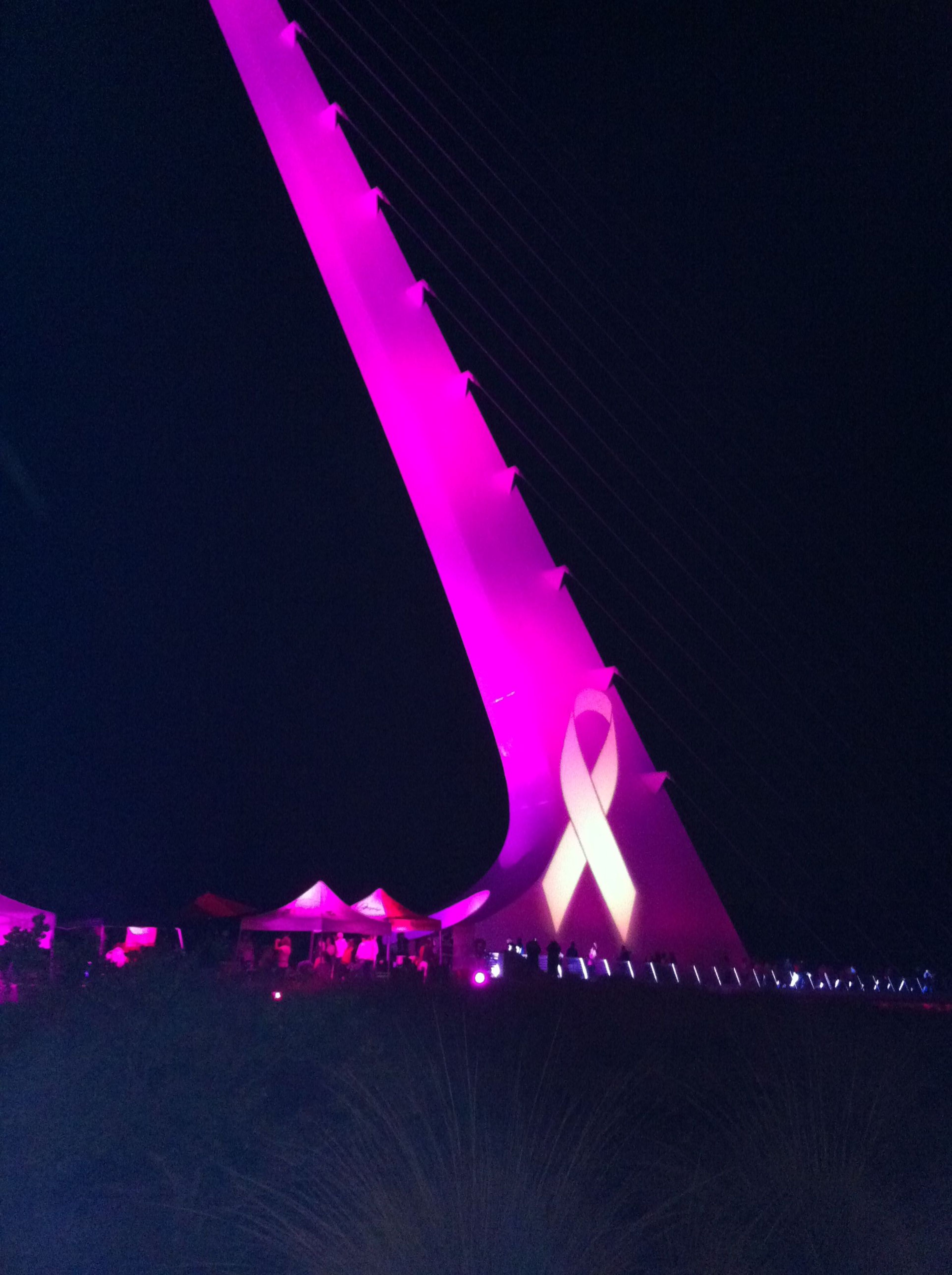 Sundial Bridge "Think Pink" Breast Cancer Awareness Event. Photo by Helen Johnson.