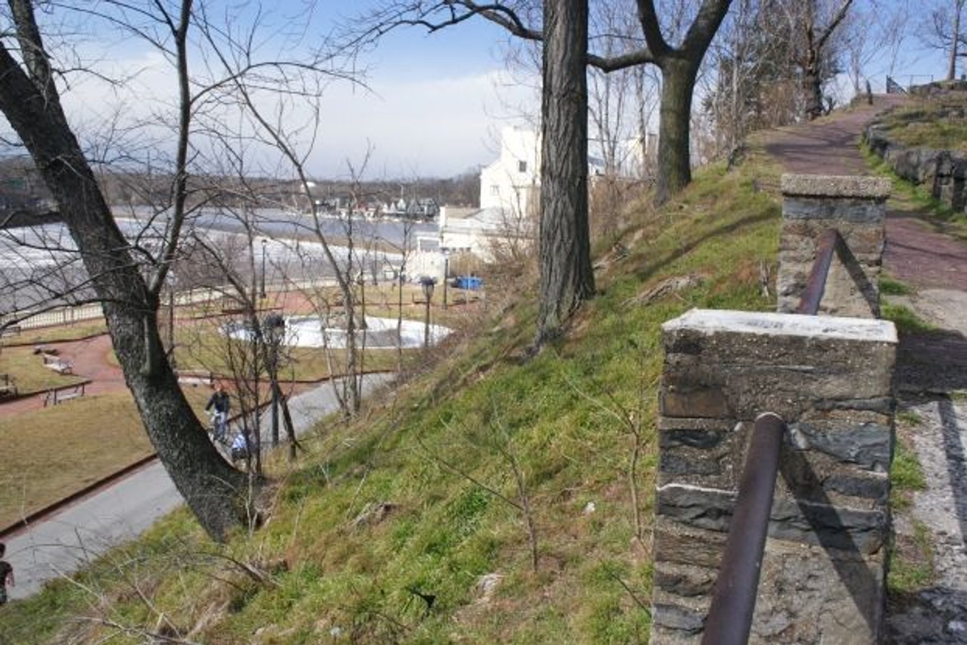 Schuylkill River Falls at the Fairmount Dam opposite the Fairmount Water Works. Photo by michaelwm25.