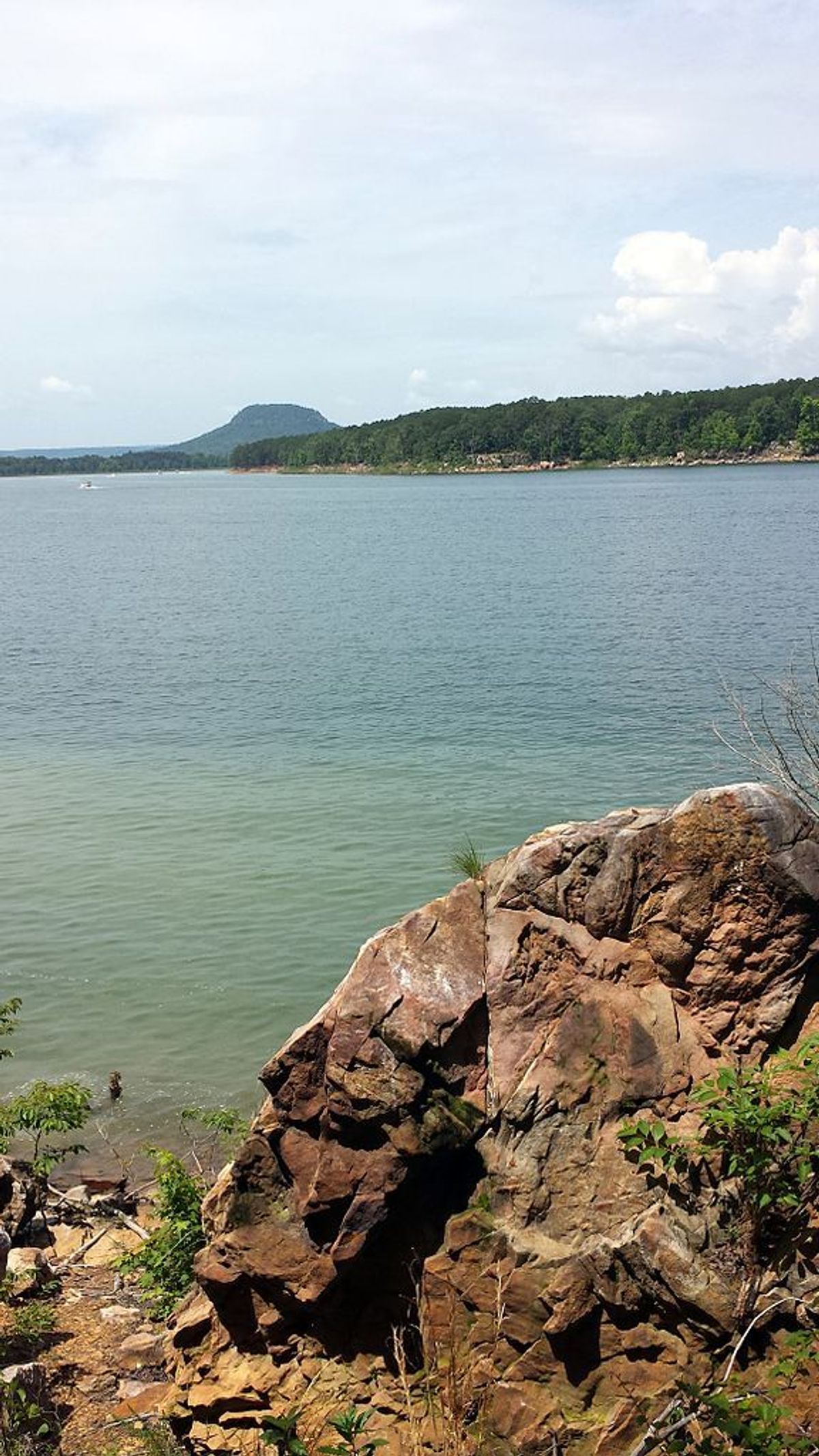 View of Sugarloaf Mountain from Greers Ferry Lake. Photo by Brandonrush.