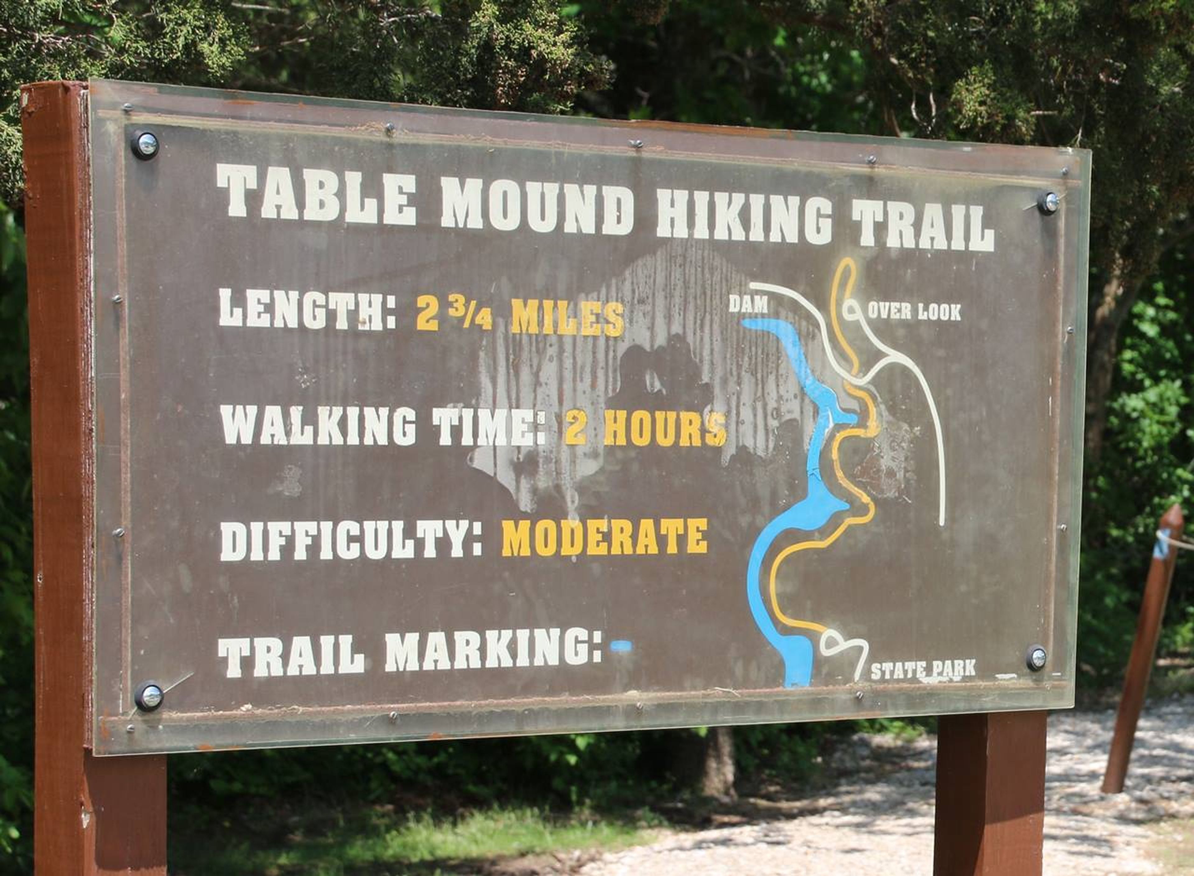 Trail signage and map. Photo by Kansas Explorers Club.