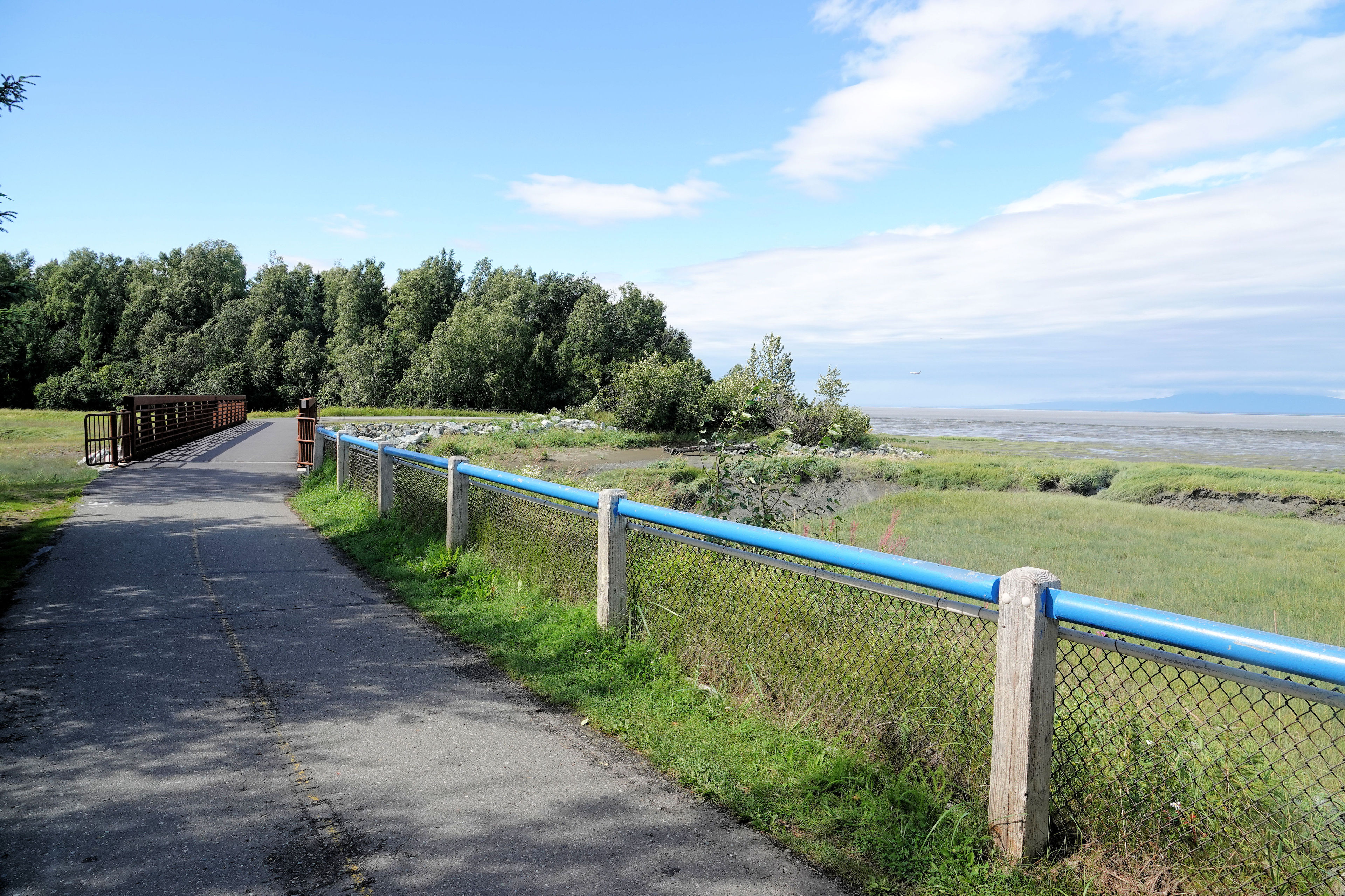 Tony Knowles Coastal Trail - northern end near Margaret Eagan Sullivan PArk - 8-12-18. Photo by Jim Walla.