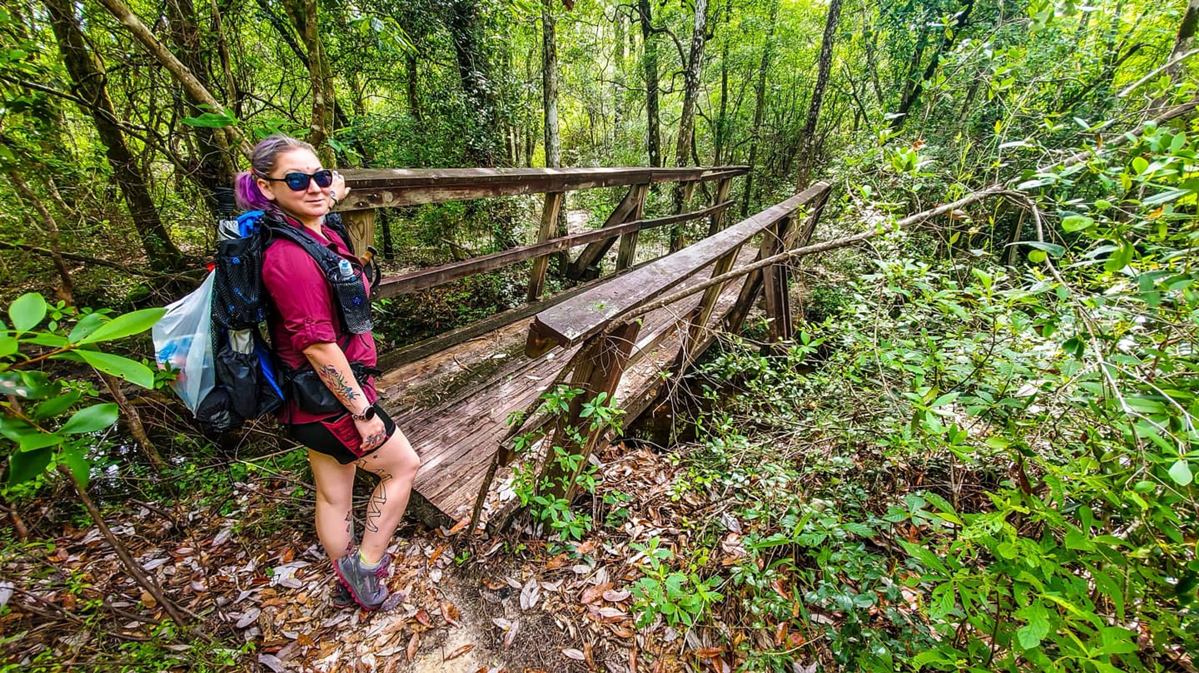 A pretty sketchy bridge!. Photo by Trey Cranford.