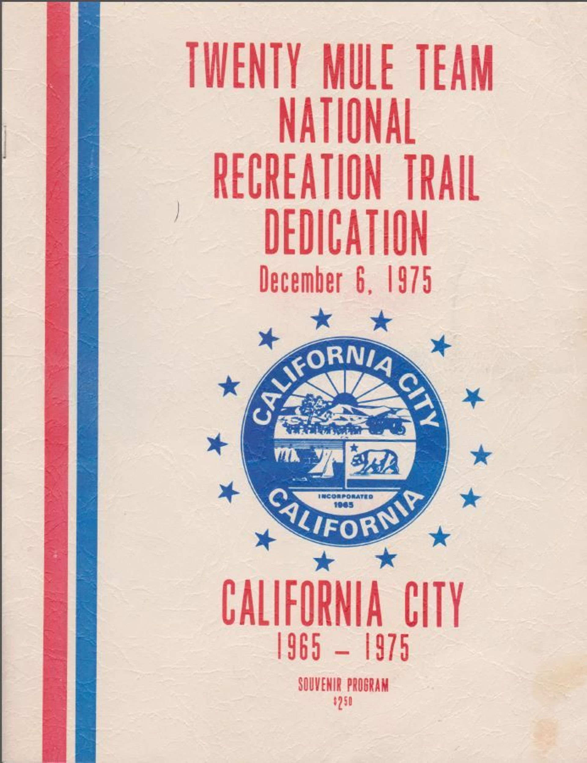 NRT Dedication Program 1975. Photo by E. Kern Hist Museum Society.