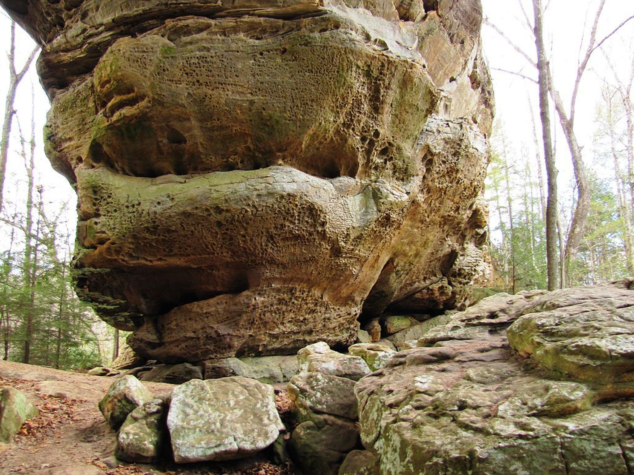 The underside of the South Twin Arch at the Big South Fork National River and Recreation Area in Scott County, Tennessee, USA. Photo by Brian Stansberry.