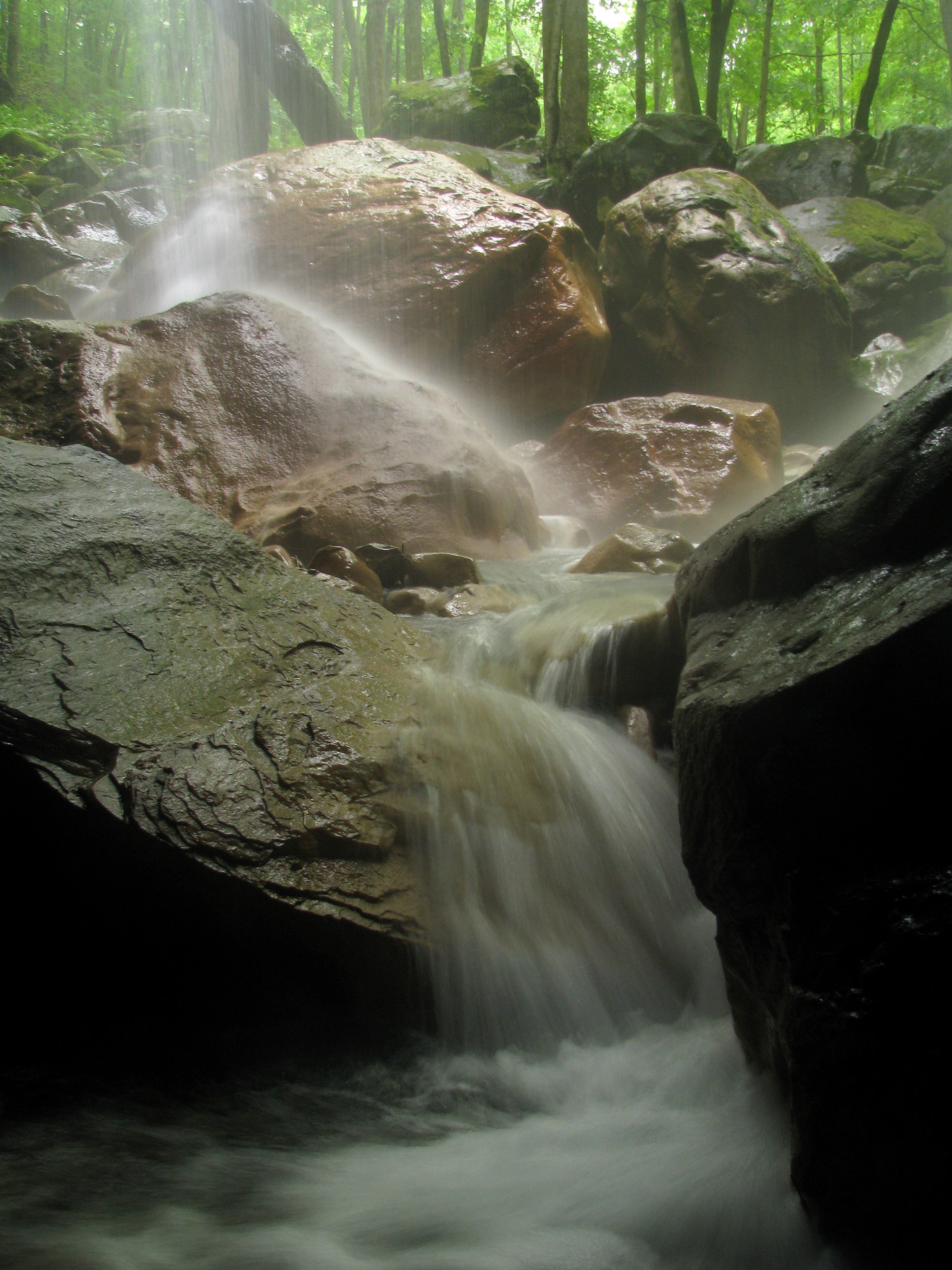 Big Laurel Falls flow to cave. Photo by Marty Silver.