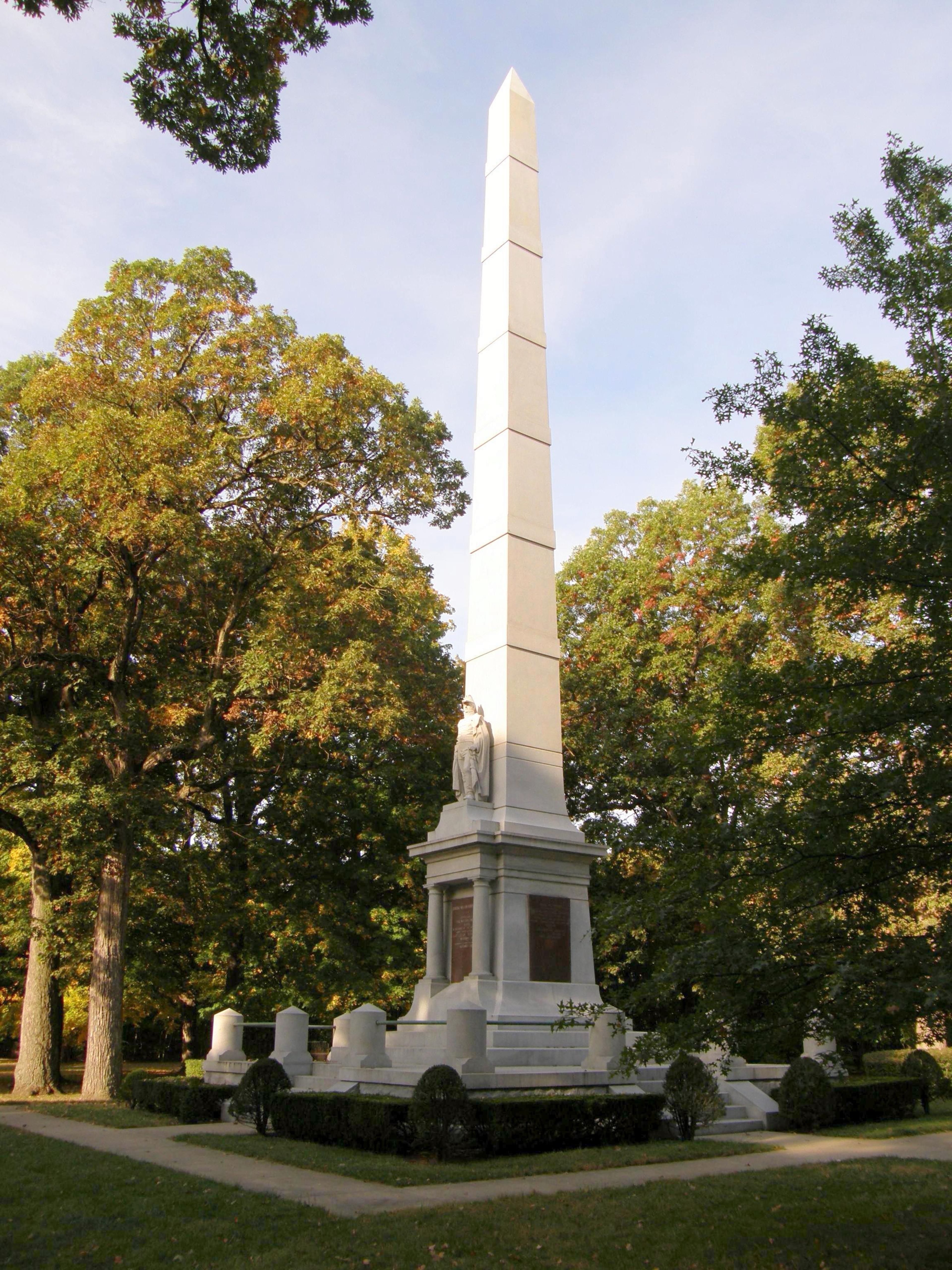 The Tippecanoe Battlefield Monument along section 2 of the Wabash Heritage Trail. Photo by Jim Hammer.