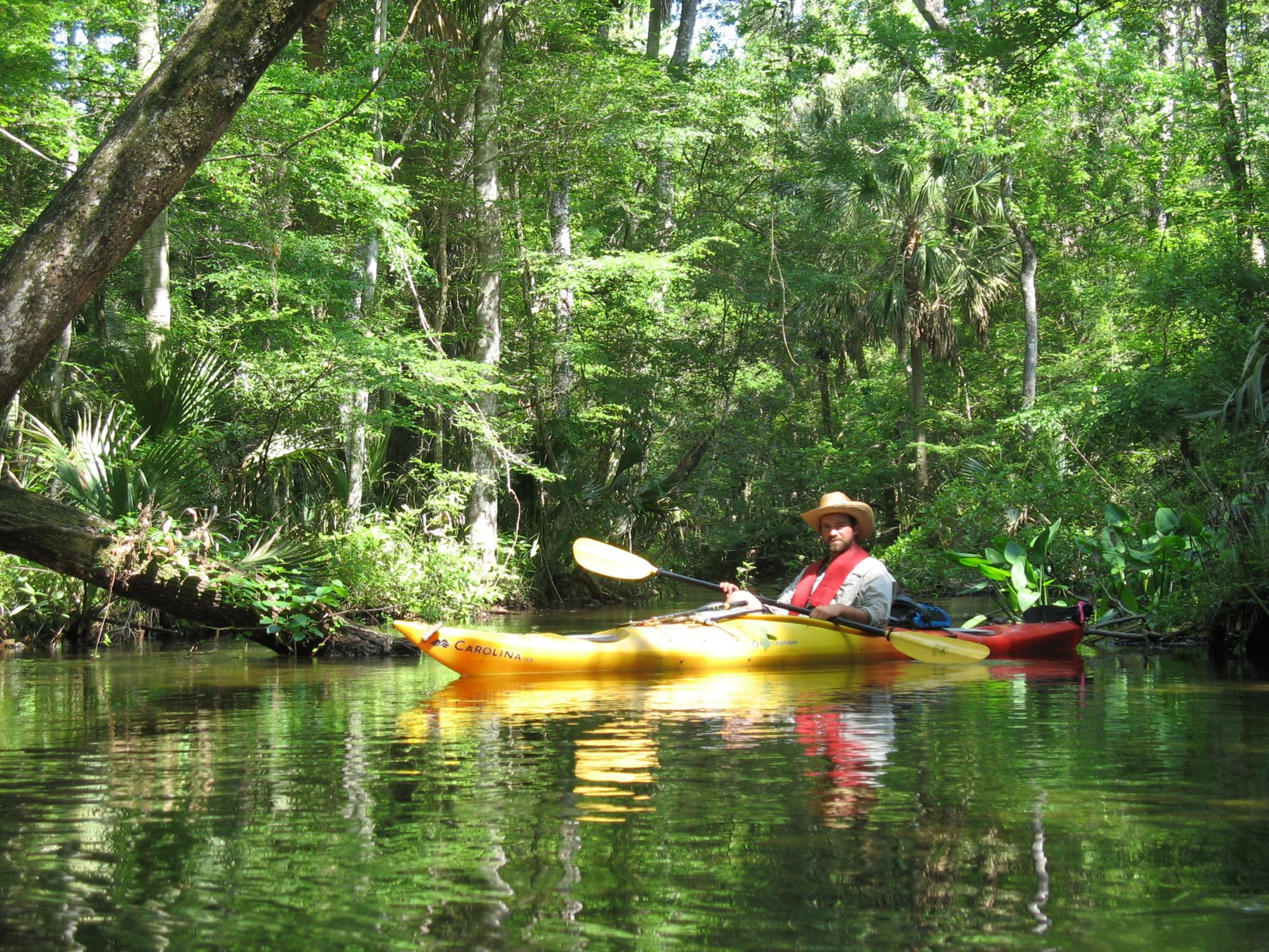 Paddler on historic Slave Canal