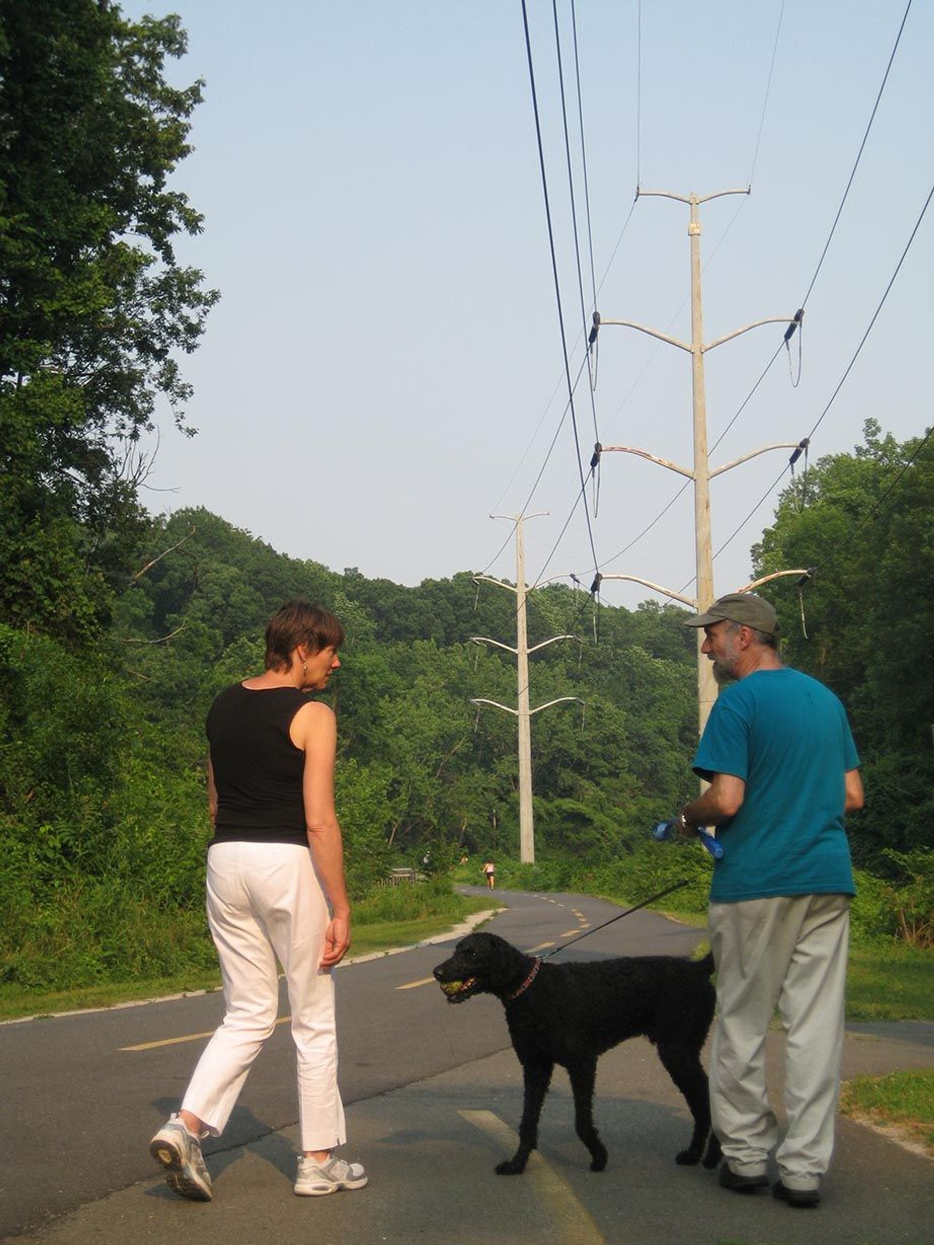 Walking the dog on the W&OD with Christie and Steve. Photo by Stuart Macdonald.