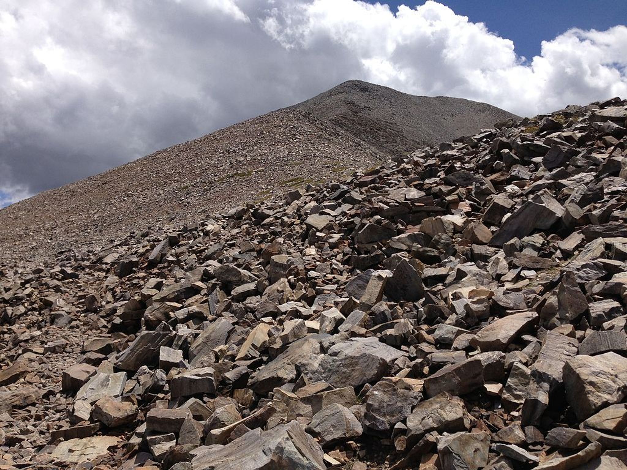 View up towards the summit of Wheeler Peak from along the Wheeler Peak Summit Trail. Photo by Famartin.