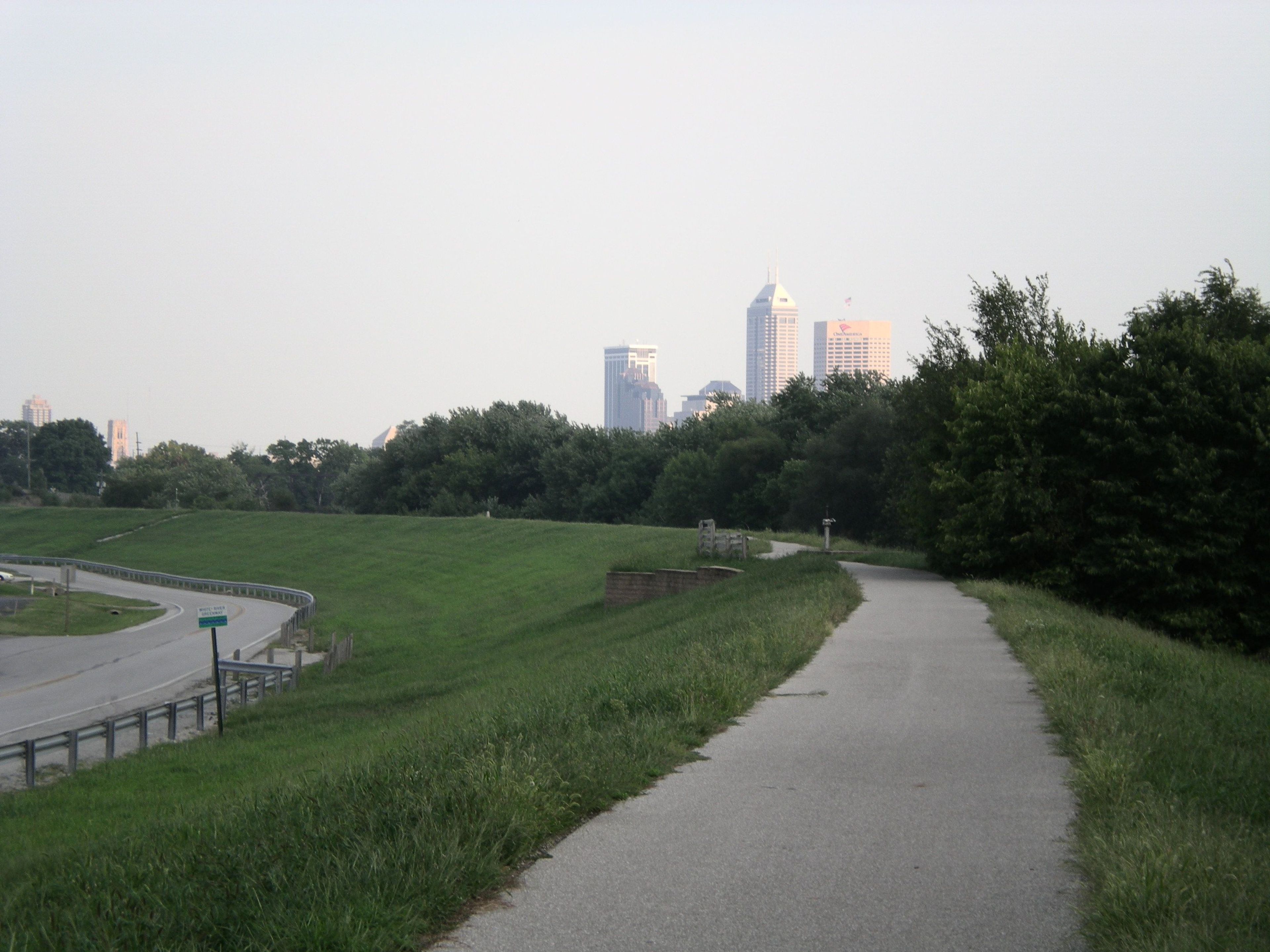 Downtown Indy from two miles up the trail. Photo by John Terrill.