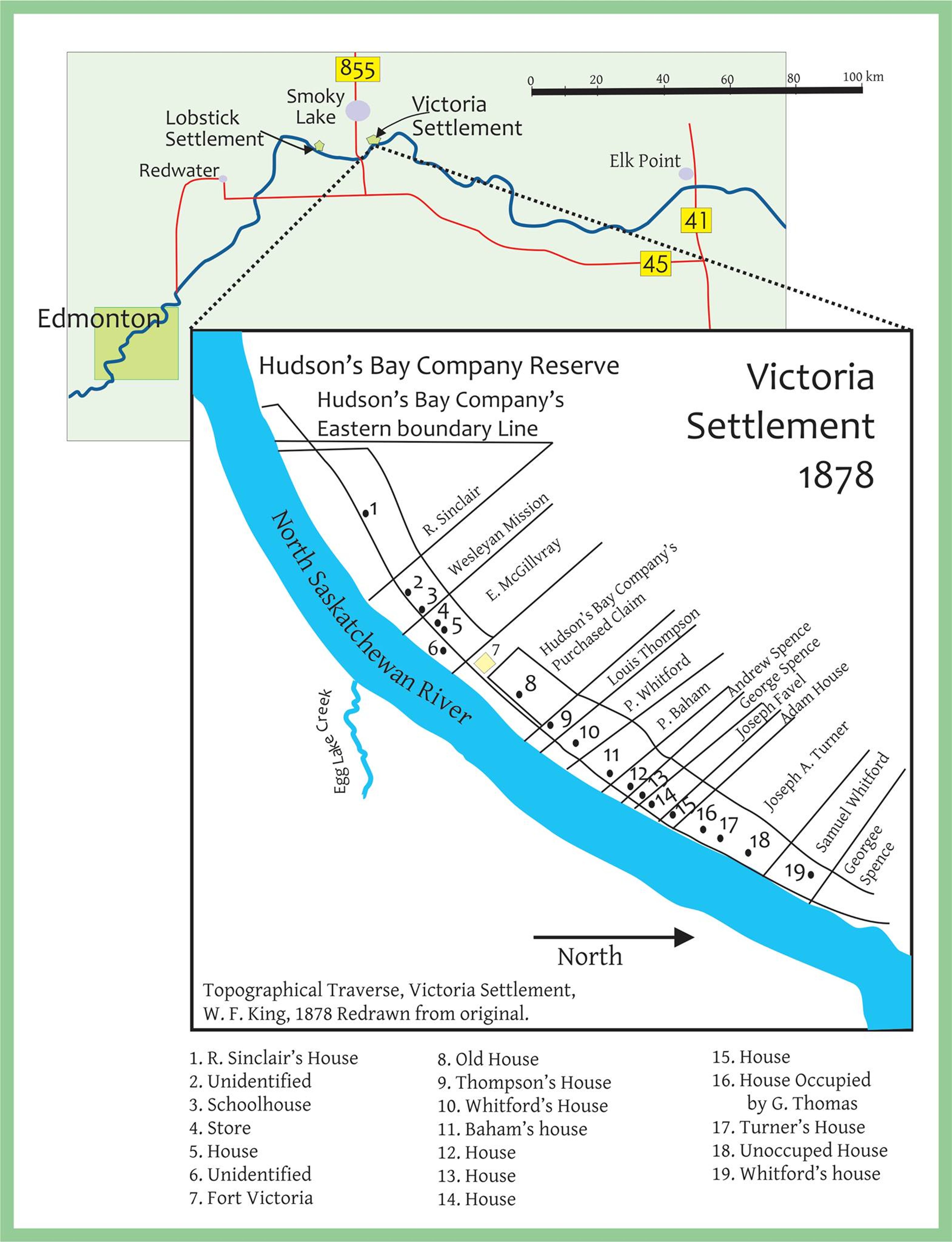 Early Survey map of Victoria Settlement