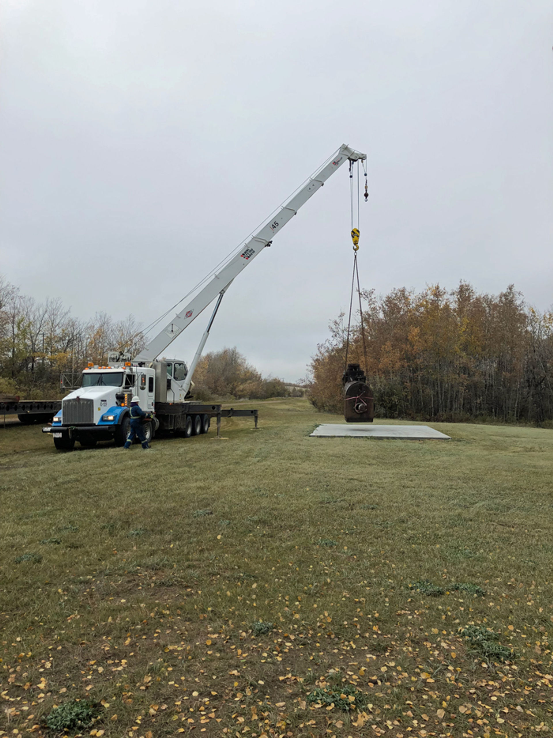 Placing Boiler on pad in 2019