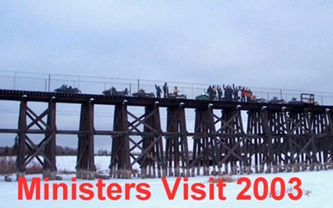 Moose Creek Trestle shown on a Tourism Minister Tour 2003