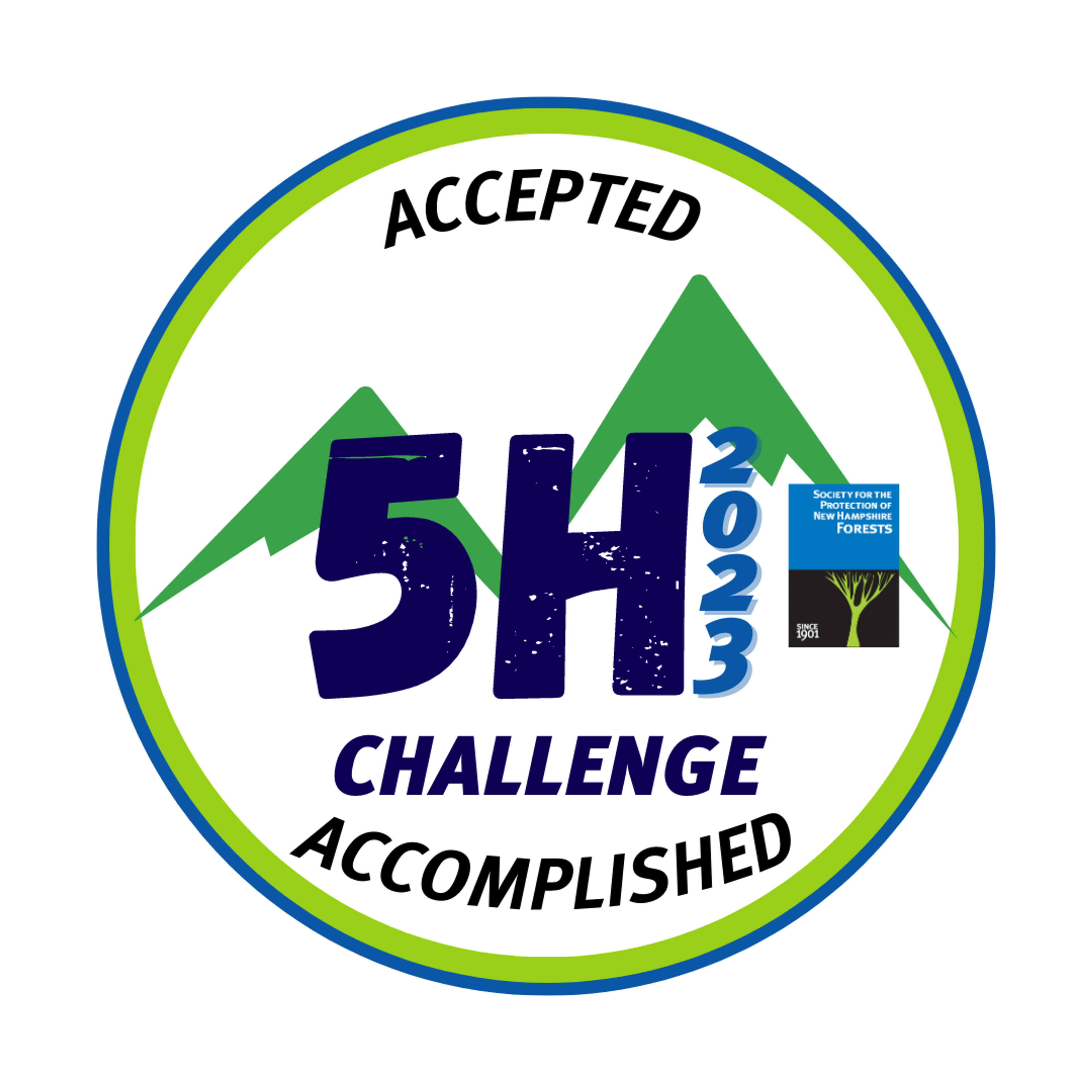 A badge that says 5HChallenge 2023 - Accepted. Accomplished.