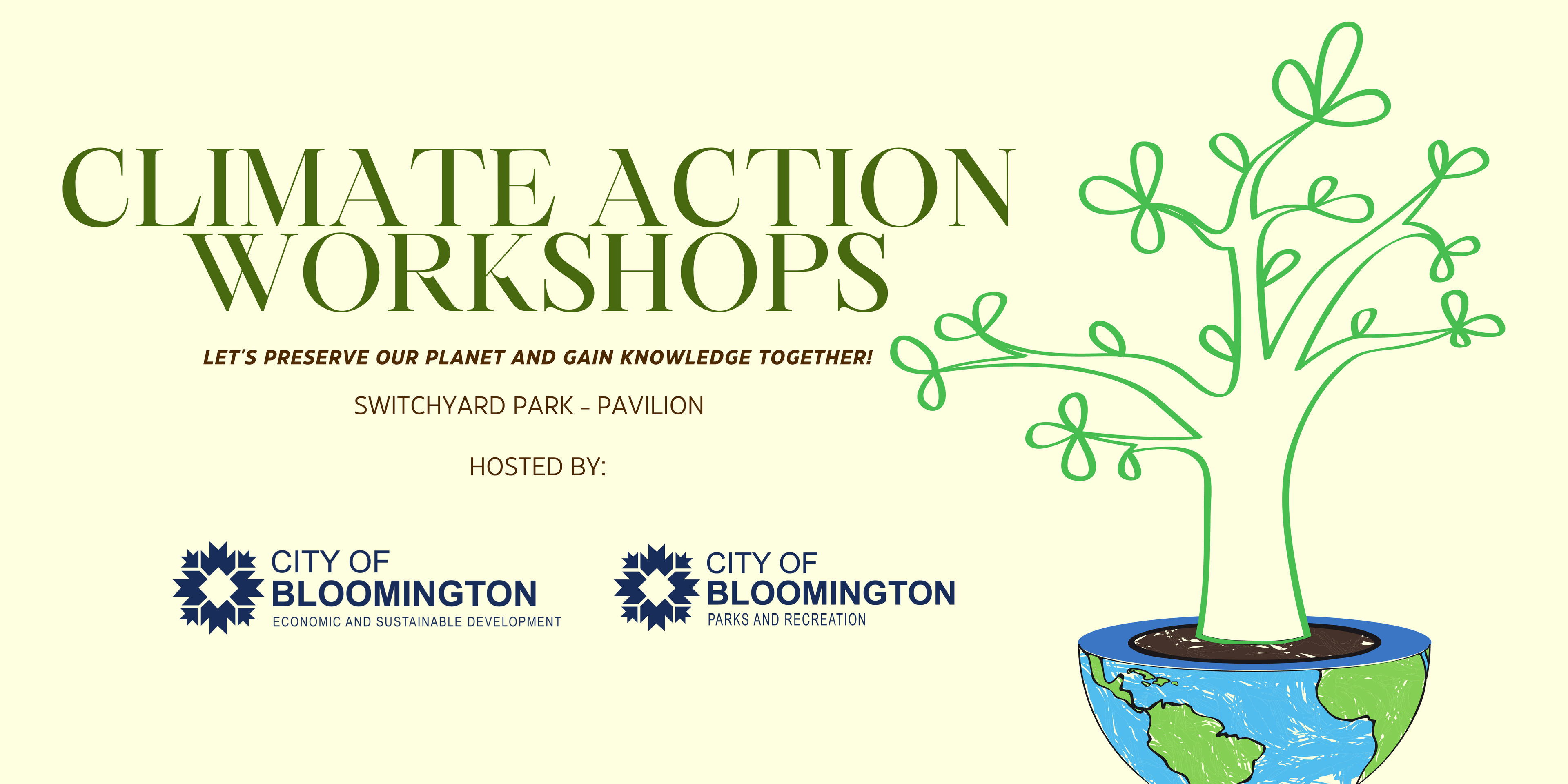 FREE Climate Action Workshops Event Graphic