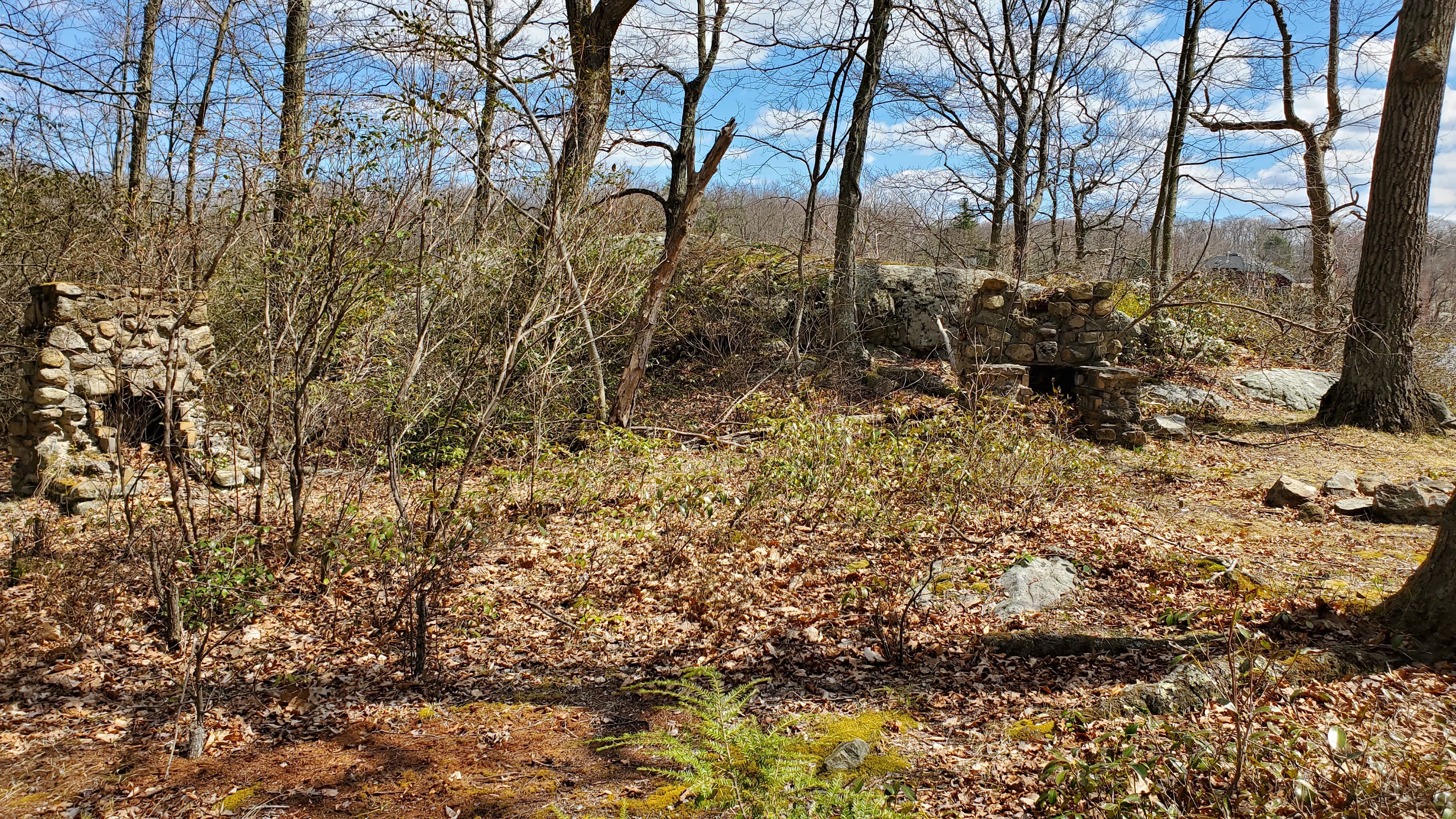 Old chimneys from the historic Camp Aladdin (early 20th century)