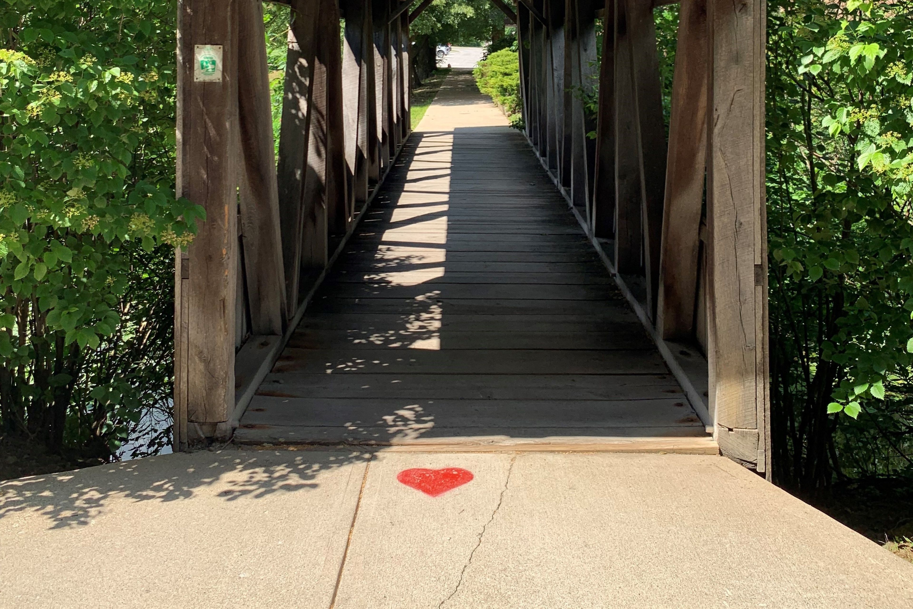 ODNR Fountain Square Headquarters Heart Walk to covered bridge