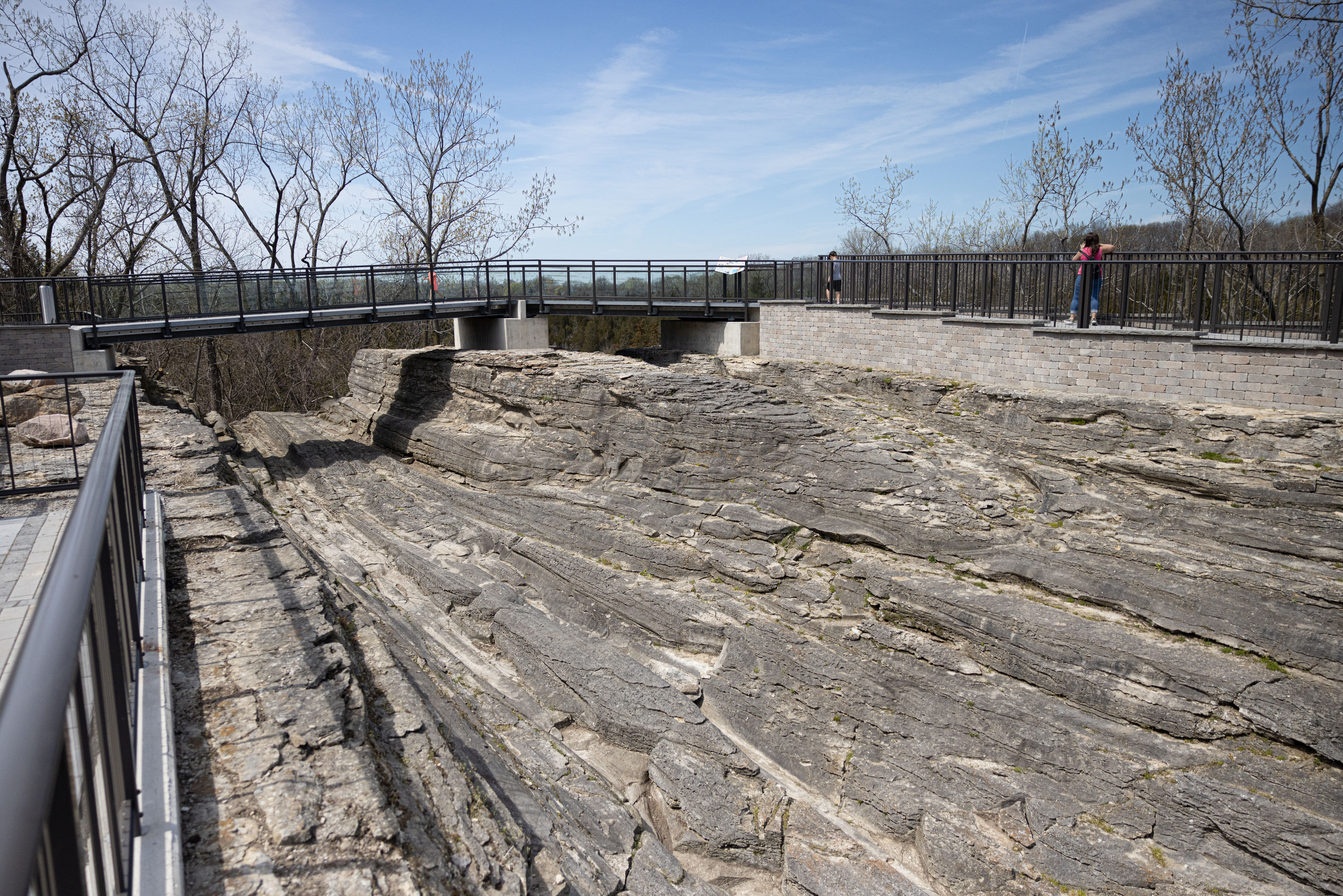 glacial grooves rock formation at kelleys island state park