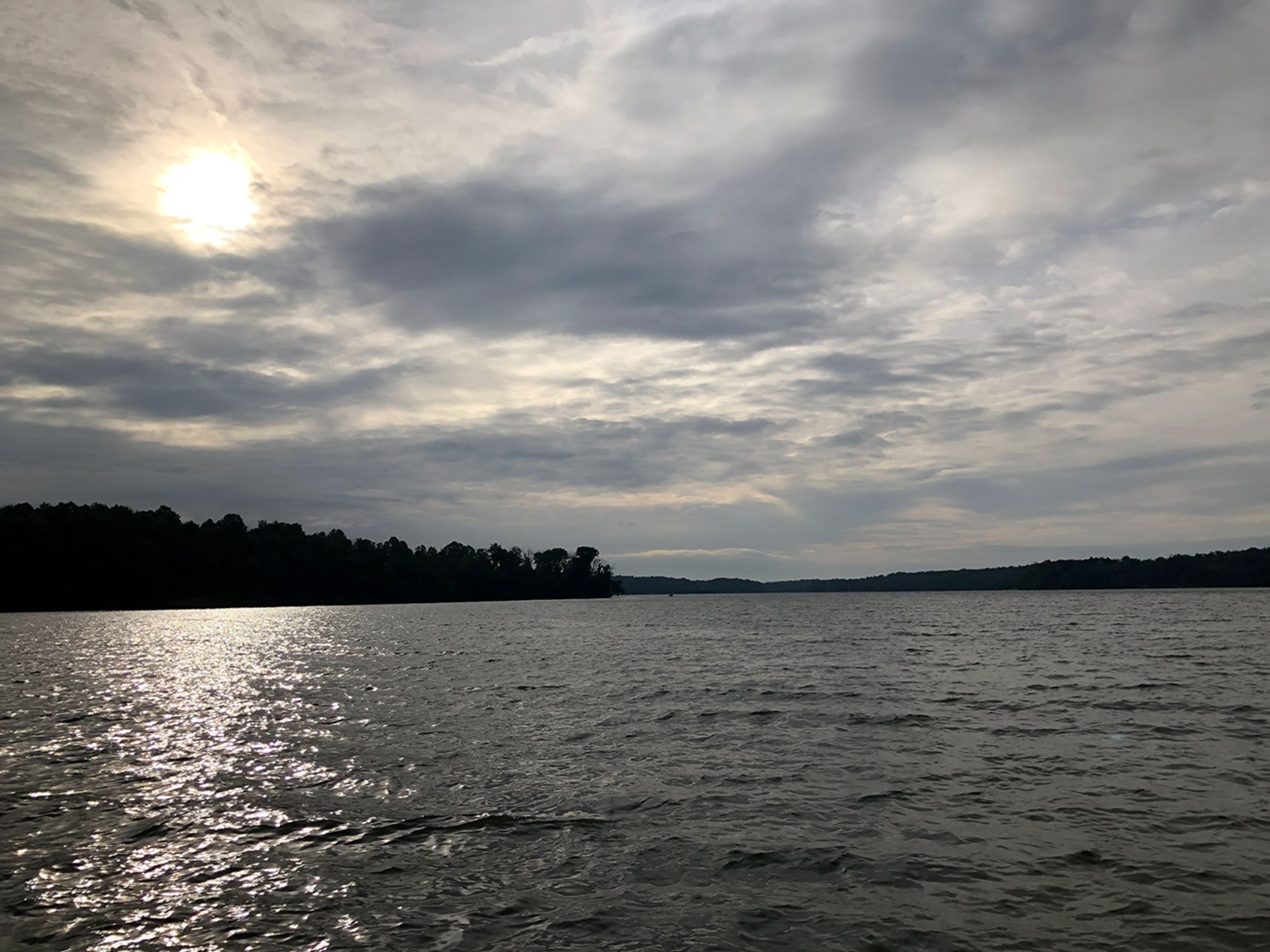 View of Cowan Lake on an overcast afternoon.