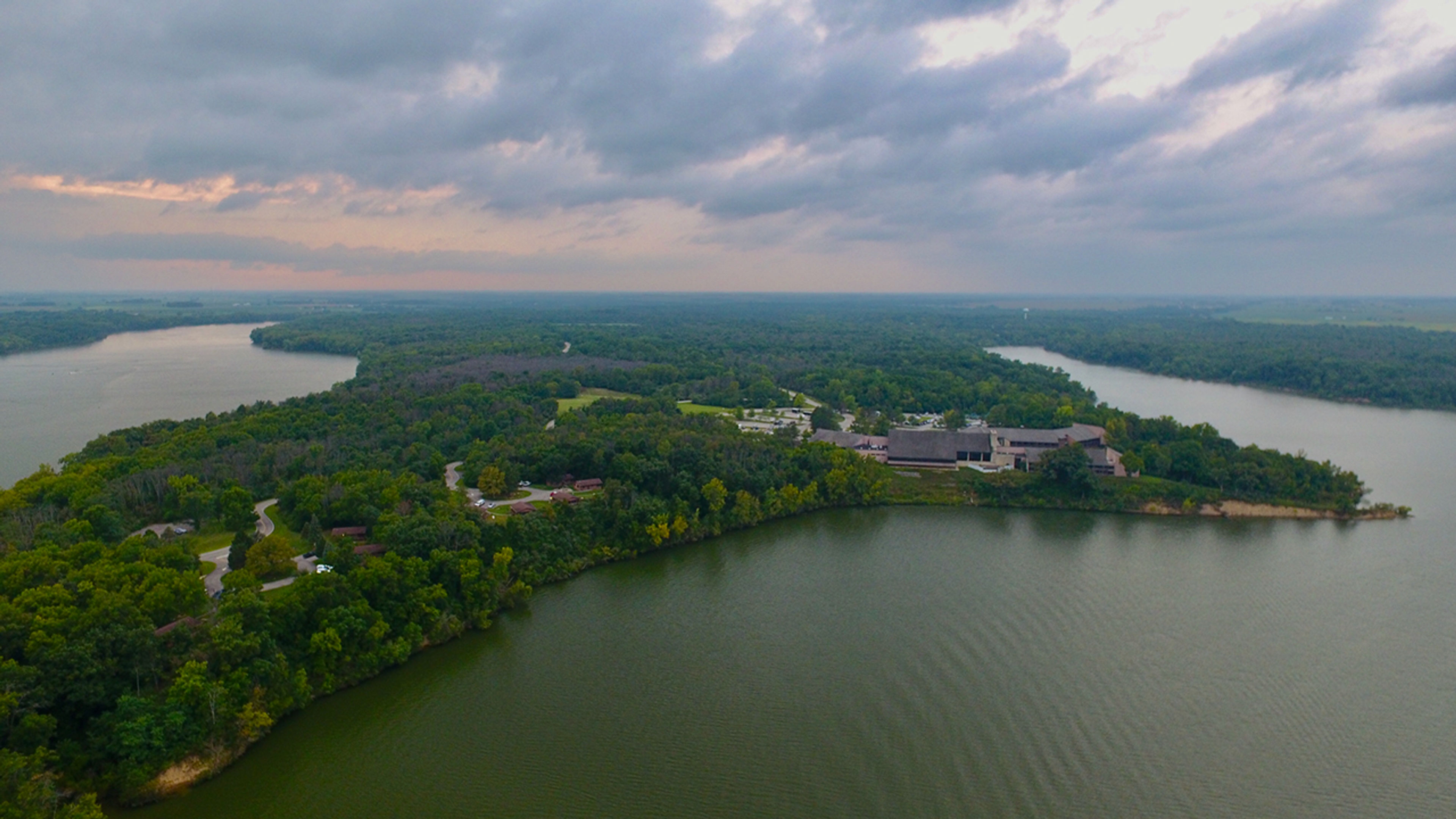 Aerial view of Deer Creek State Park.