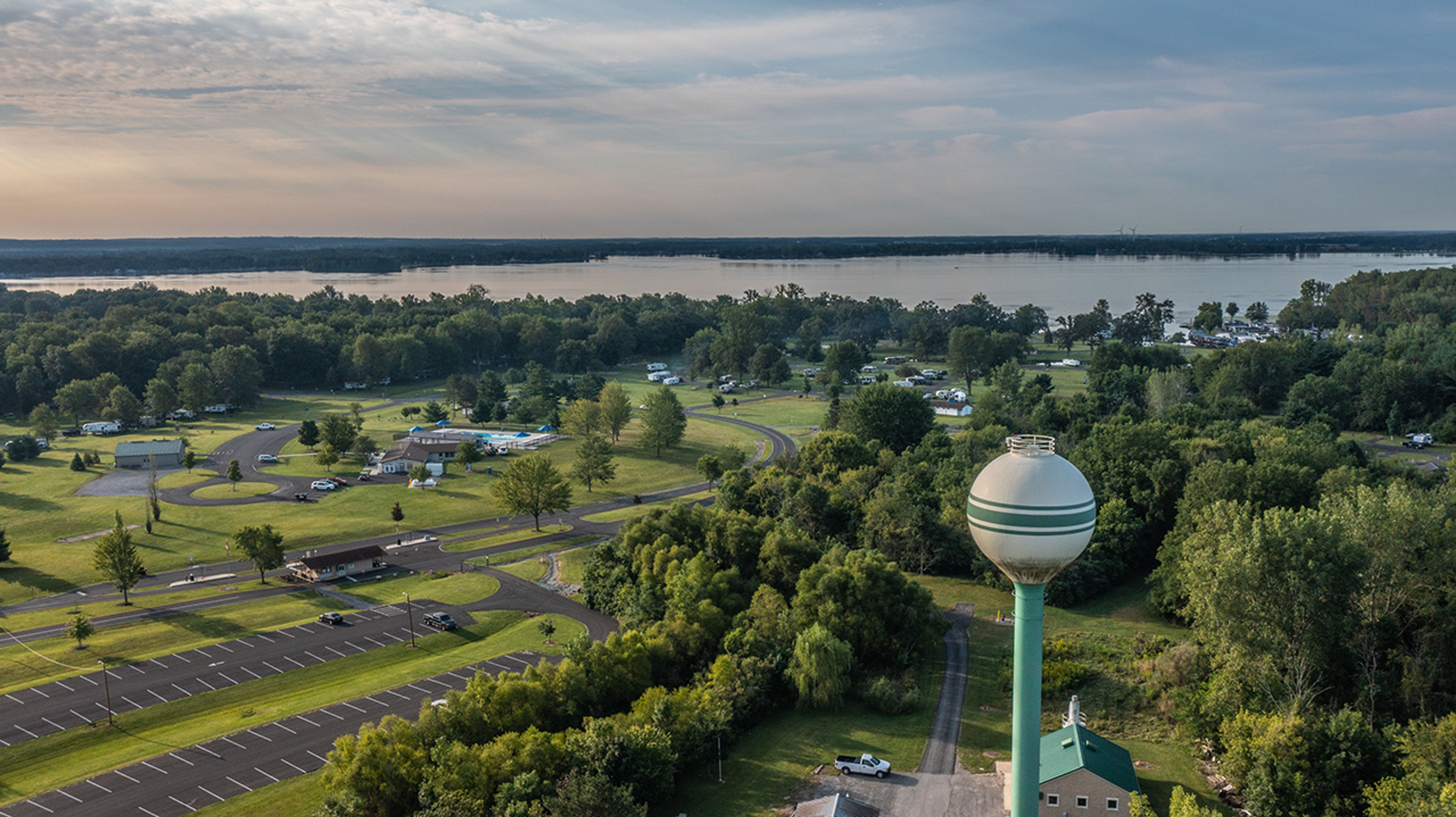 Aerial view of Indian Lake State Park