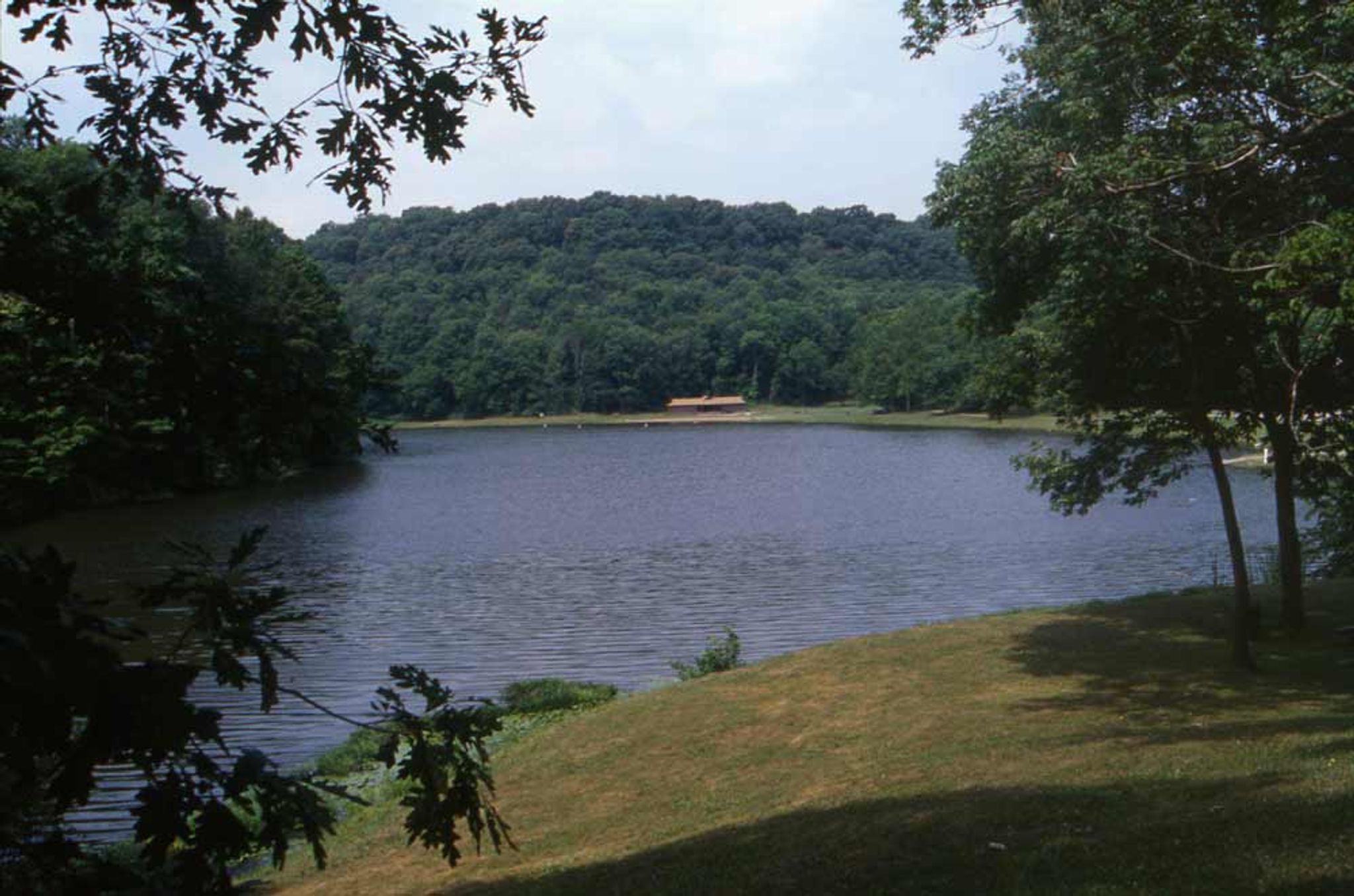 A body of water surrounded by trees at Jefferson Lake State Park