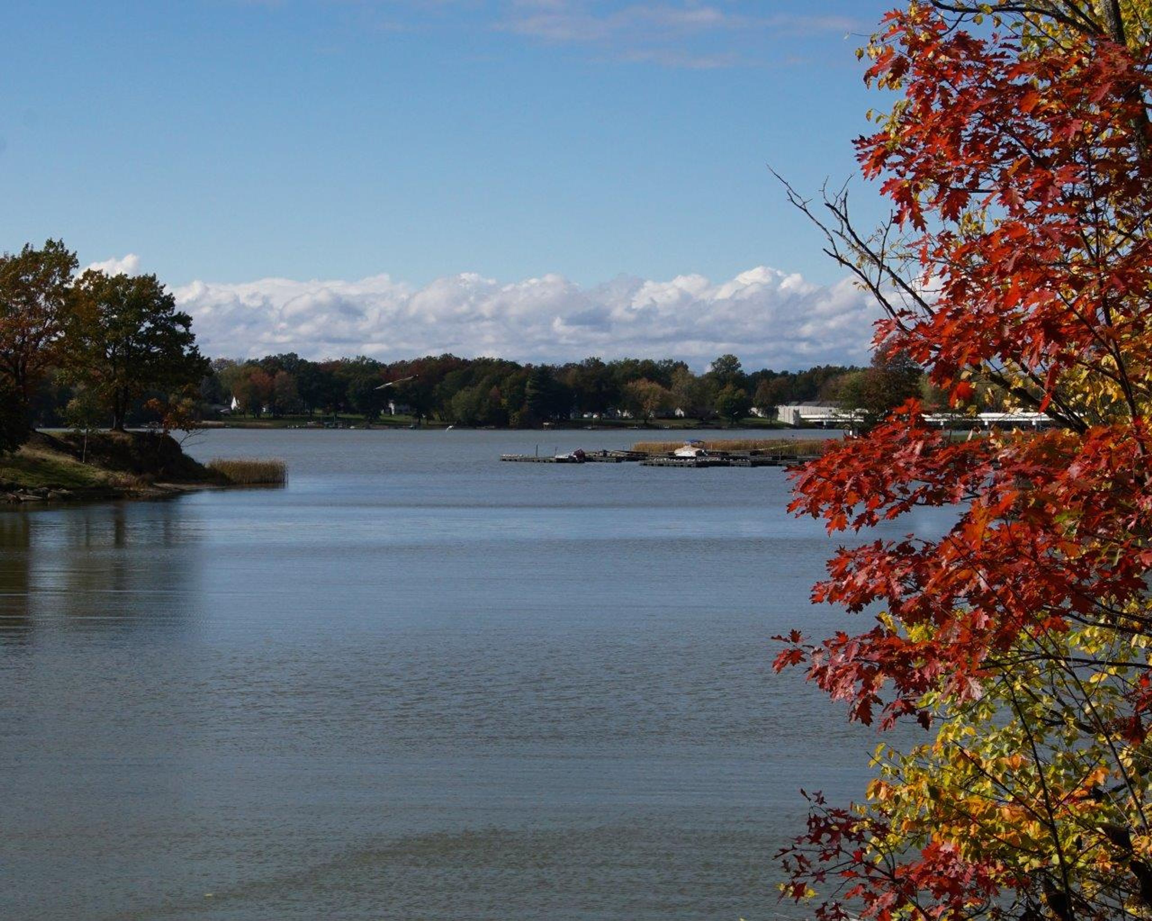 Fall colors on the lake at Lake Milton State Park