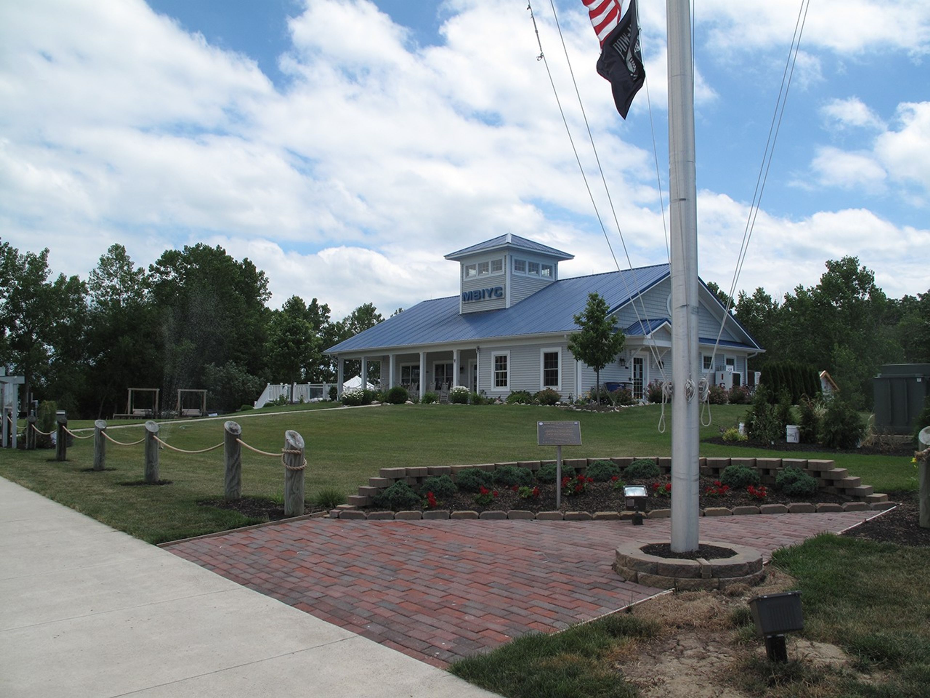 A building with a flag pole out front at Middle Bass Island State Park