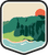An illustrated badge for the Hawaii community featuring a lush green mountain with the ocean in the foreground.