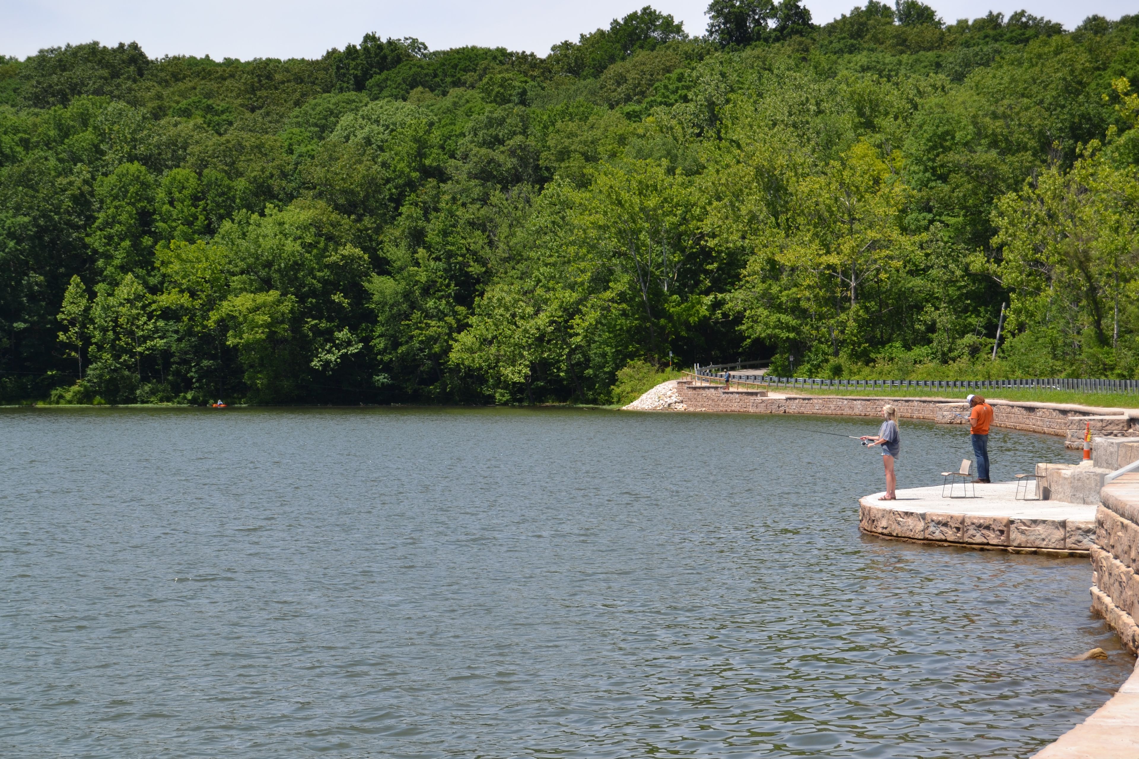 Fishing bumpout at Griffy Lake along Headley Road