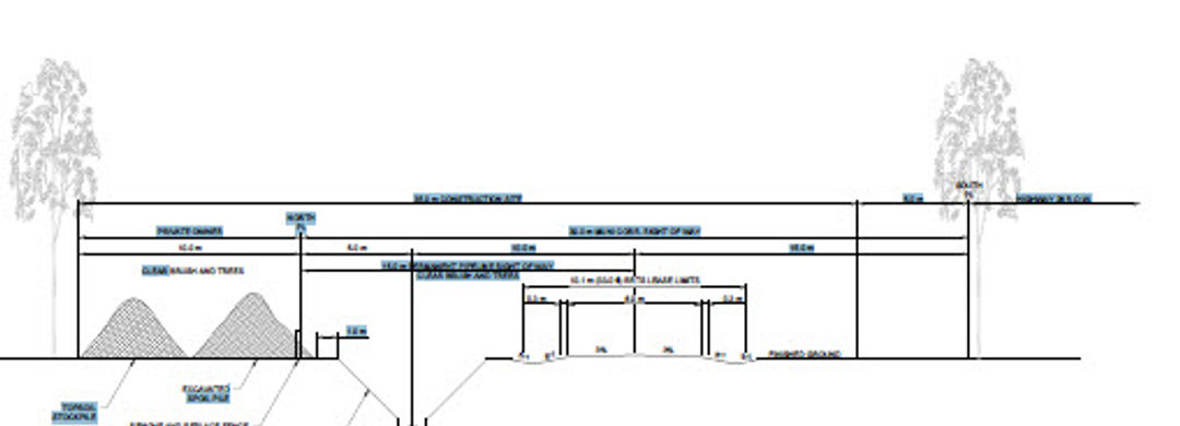 Diagram of the water pipeline from Cold Lake to Bonnyville for 24" line