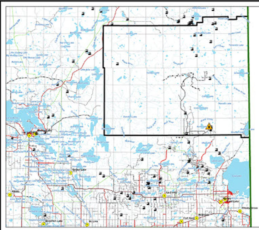 Map of Cold Lake Air Weapons Range