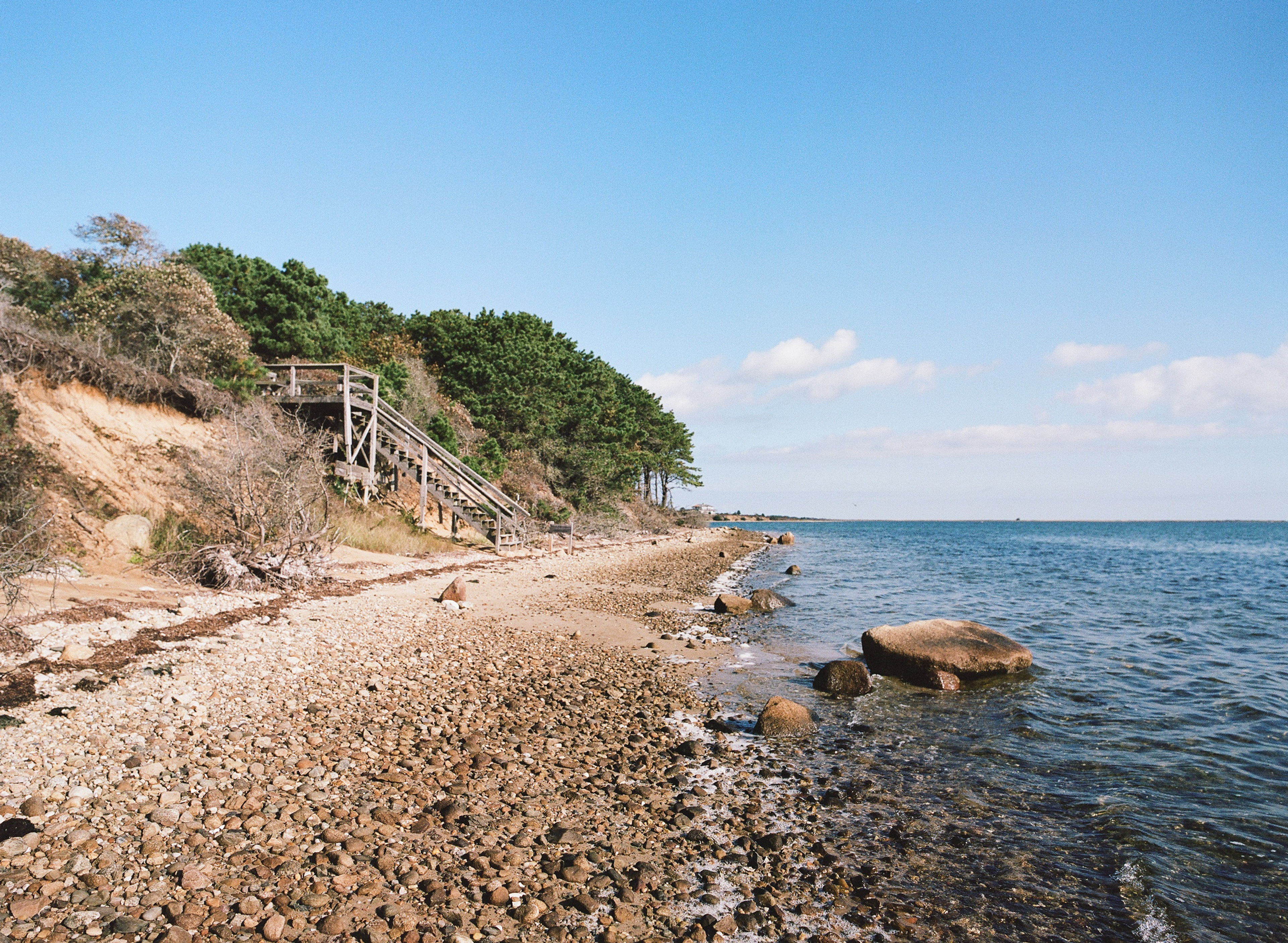 stairs down to shore