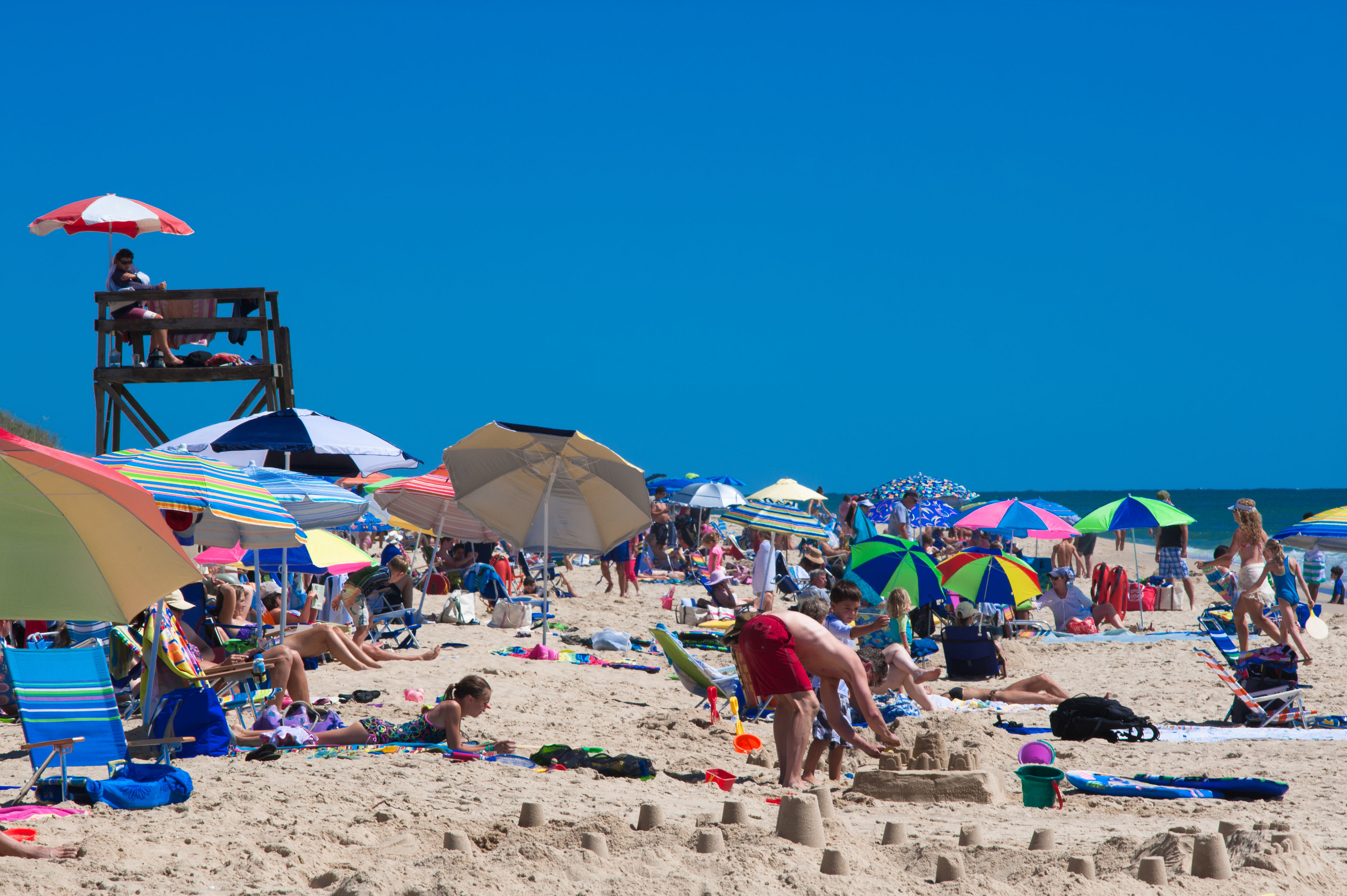 summer beachgoers